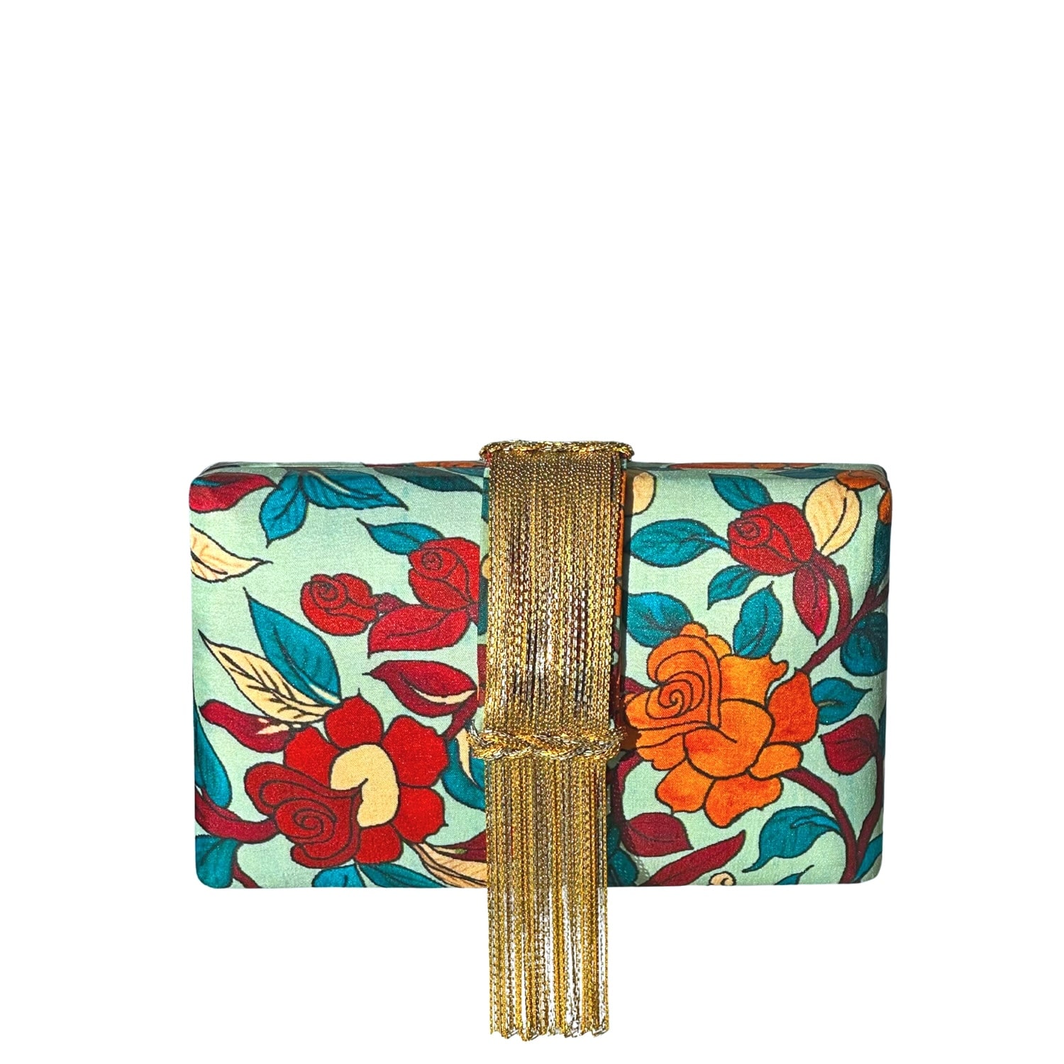 Women's Gold / Blue Eden Fringe Clutch Bag | Simitri