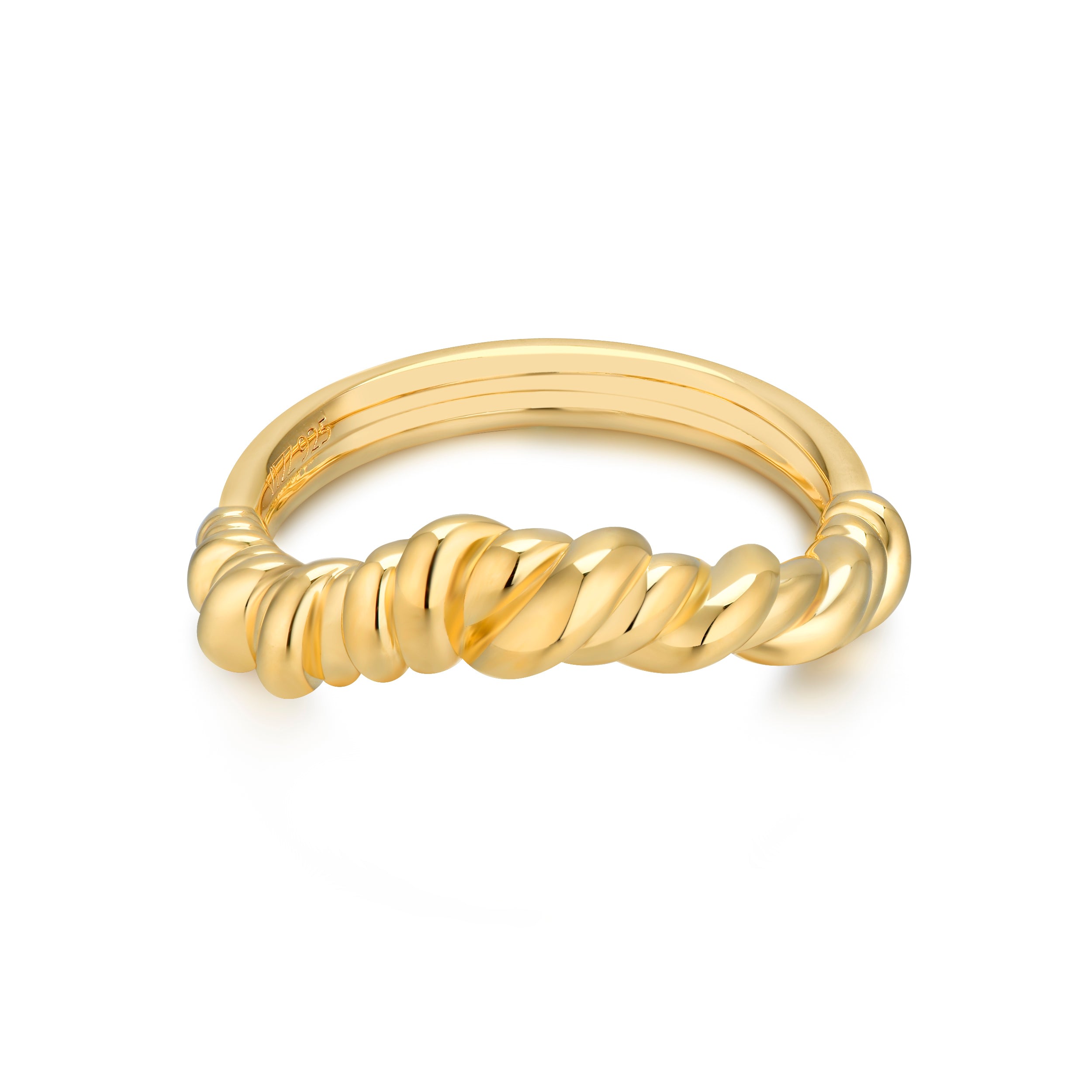 Frida & Florence Women's Olive Snug Spiral Gold Ring In Burgundy
