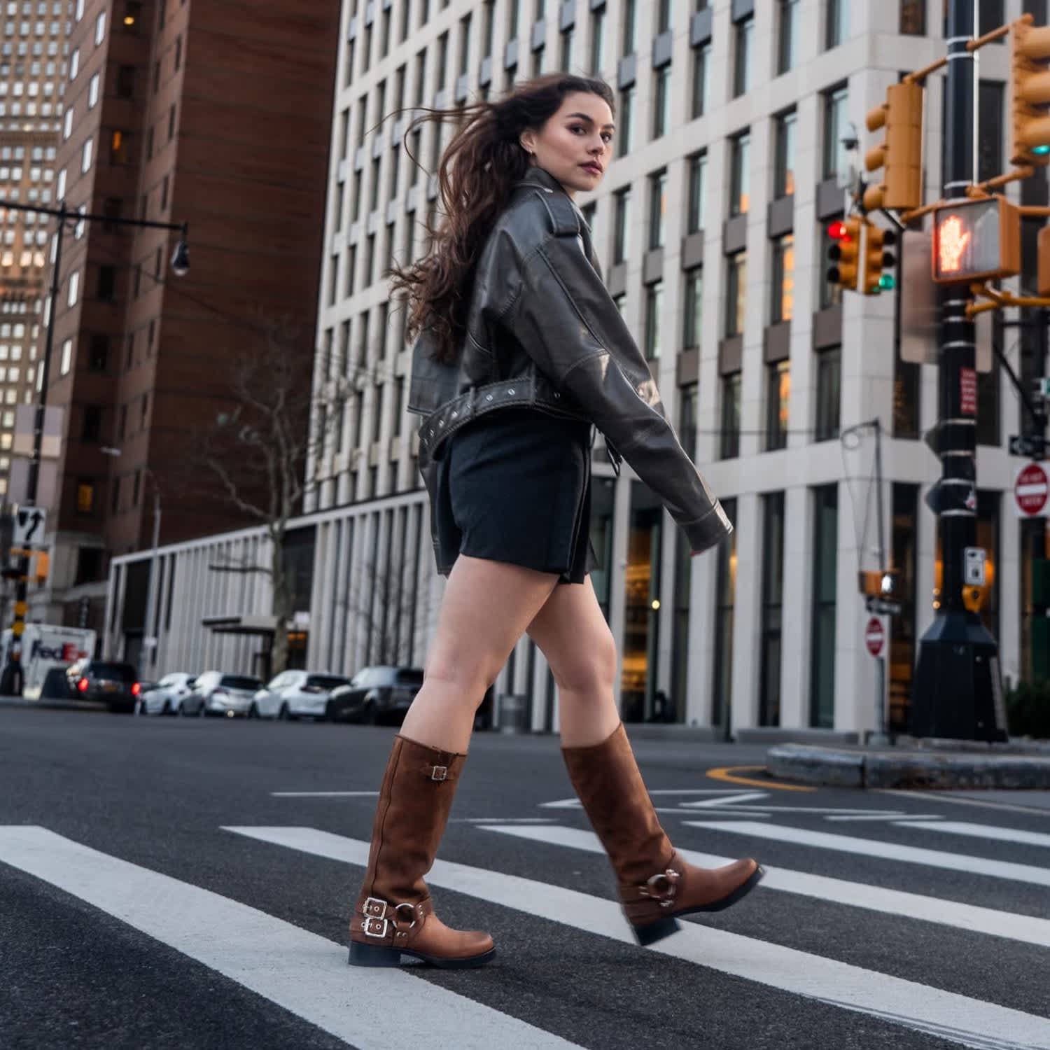 Tall Biker Distressed Brown Boots | URBNKICKS | Wolf & Badger display picture 3