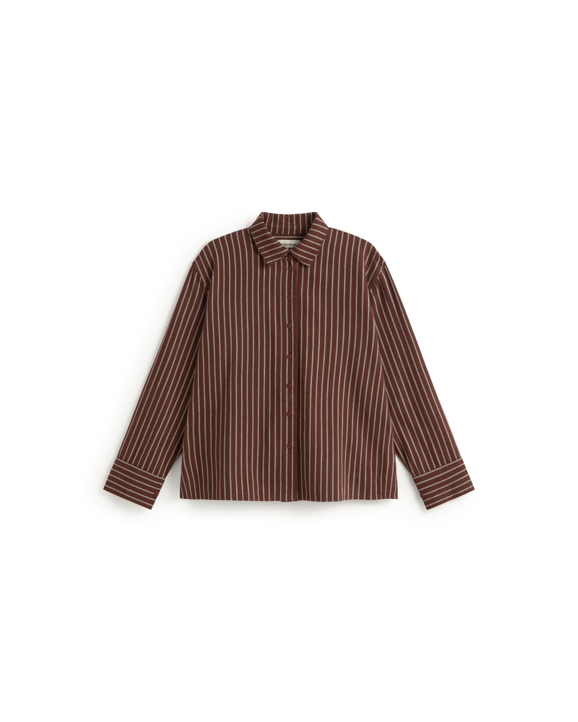 Thinking Mu Women's Brown Manuela O-hara Striped Blouse