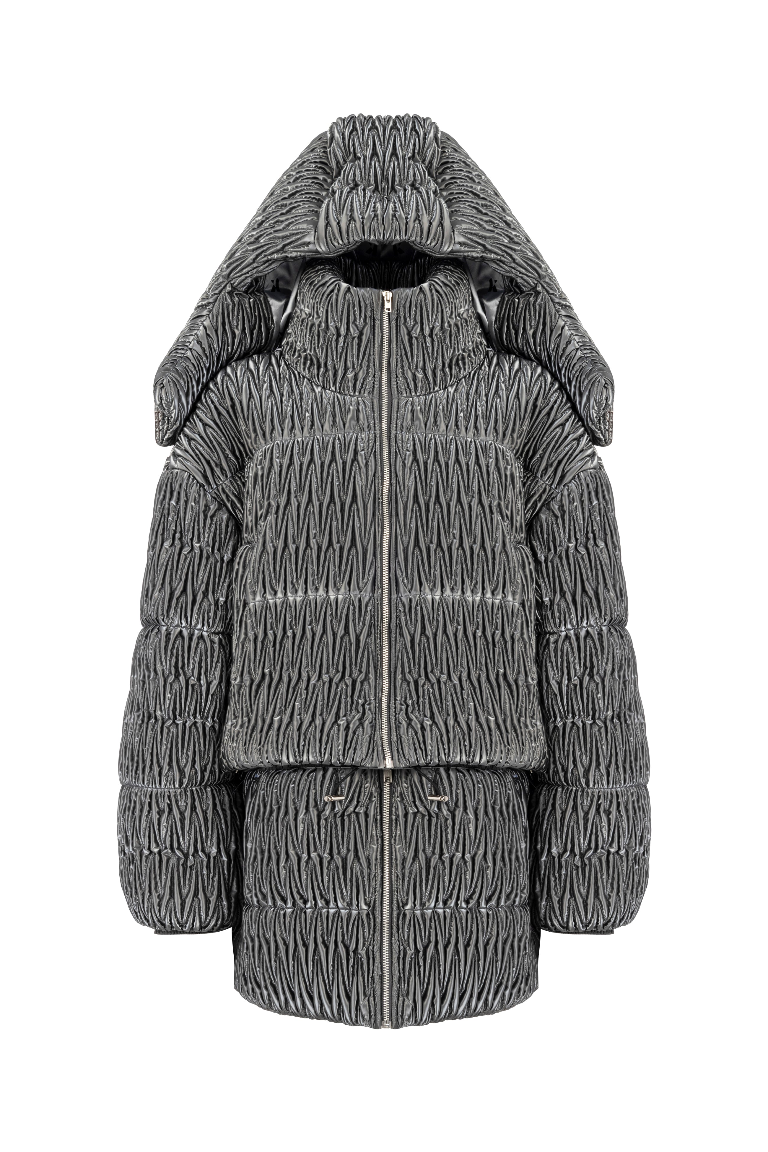 Women’s Grey Khelan Puffer Jacket In Gray M/L Khéla the Label