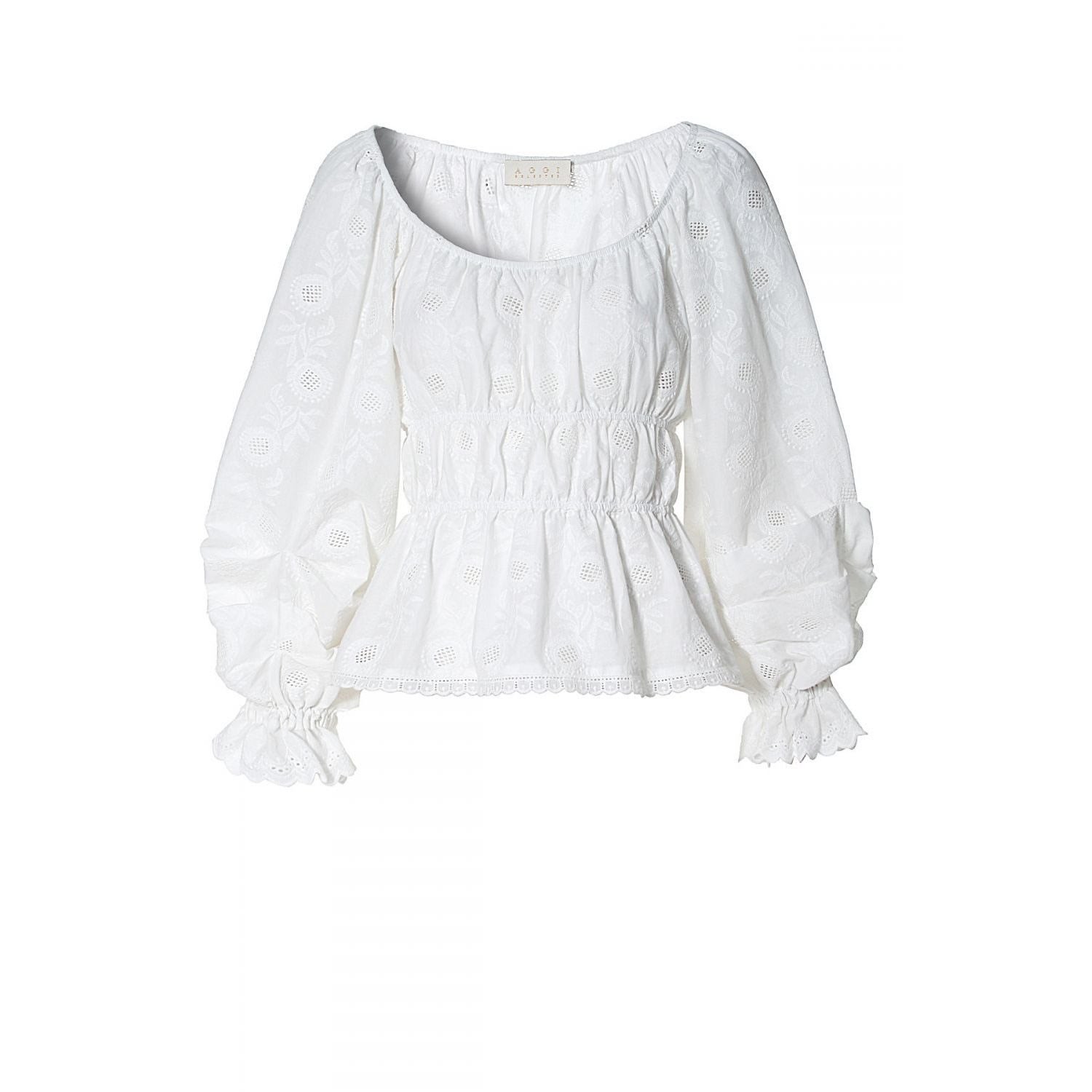 Women's Anita Origami White Blouse | Xxs | Aggi by Halewski