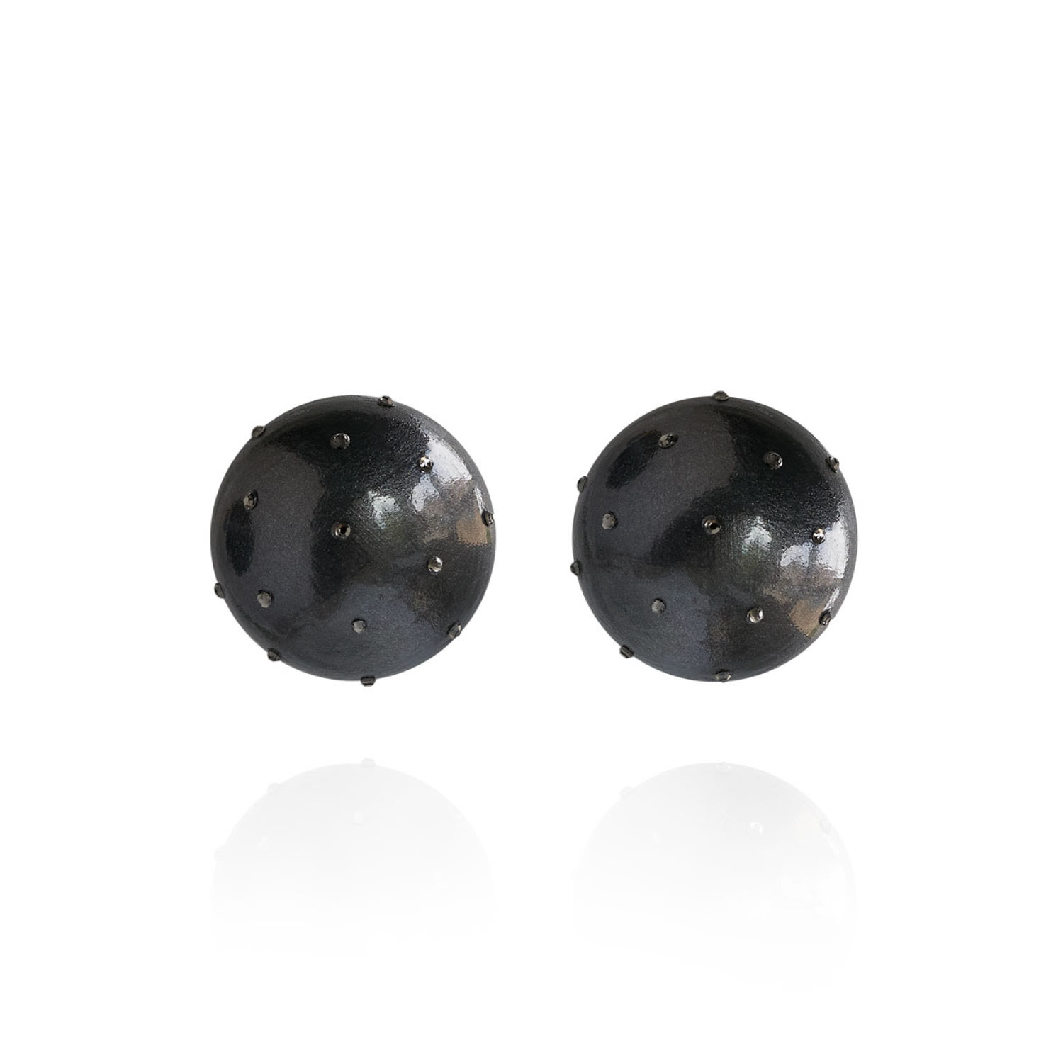 Saule Label Women's Gaia Midi Crystal Earrings In Black Coral