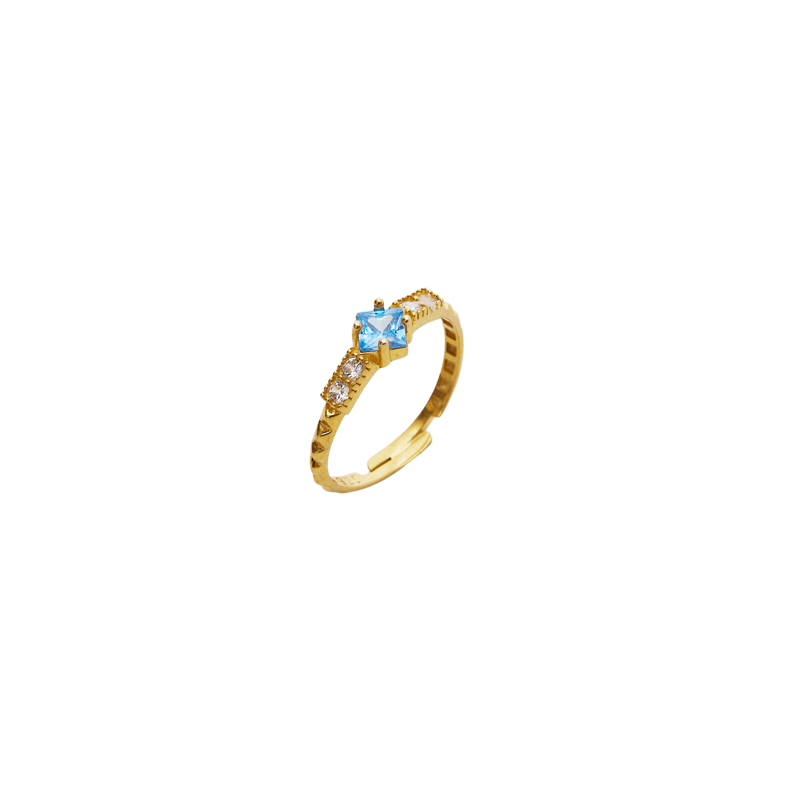 Spero London Women's Gold Square Jewelled Cubic Zirconia Sterling Silver Ring In Gold