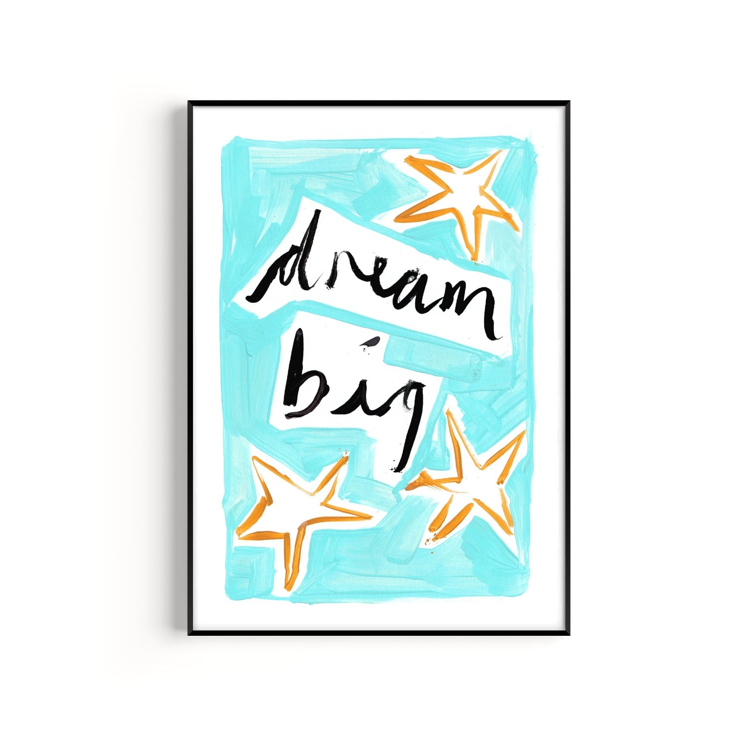 Natalie Cass Art Blue Dream Big Hand Painted Art Print - A3 In Blue