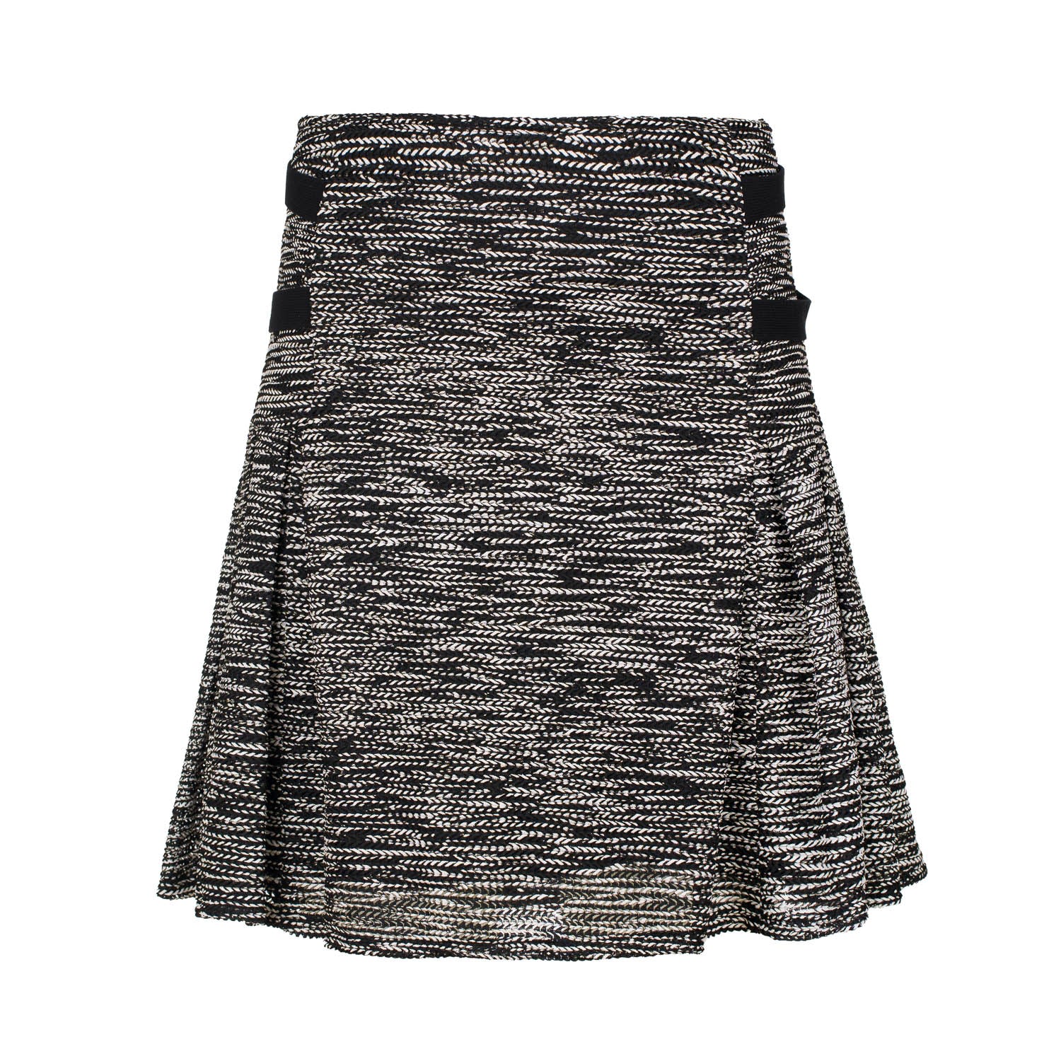Conquista Women's Black & White Knit Skater Style Skirt In Black