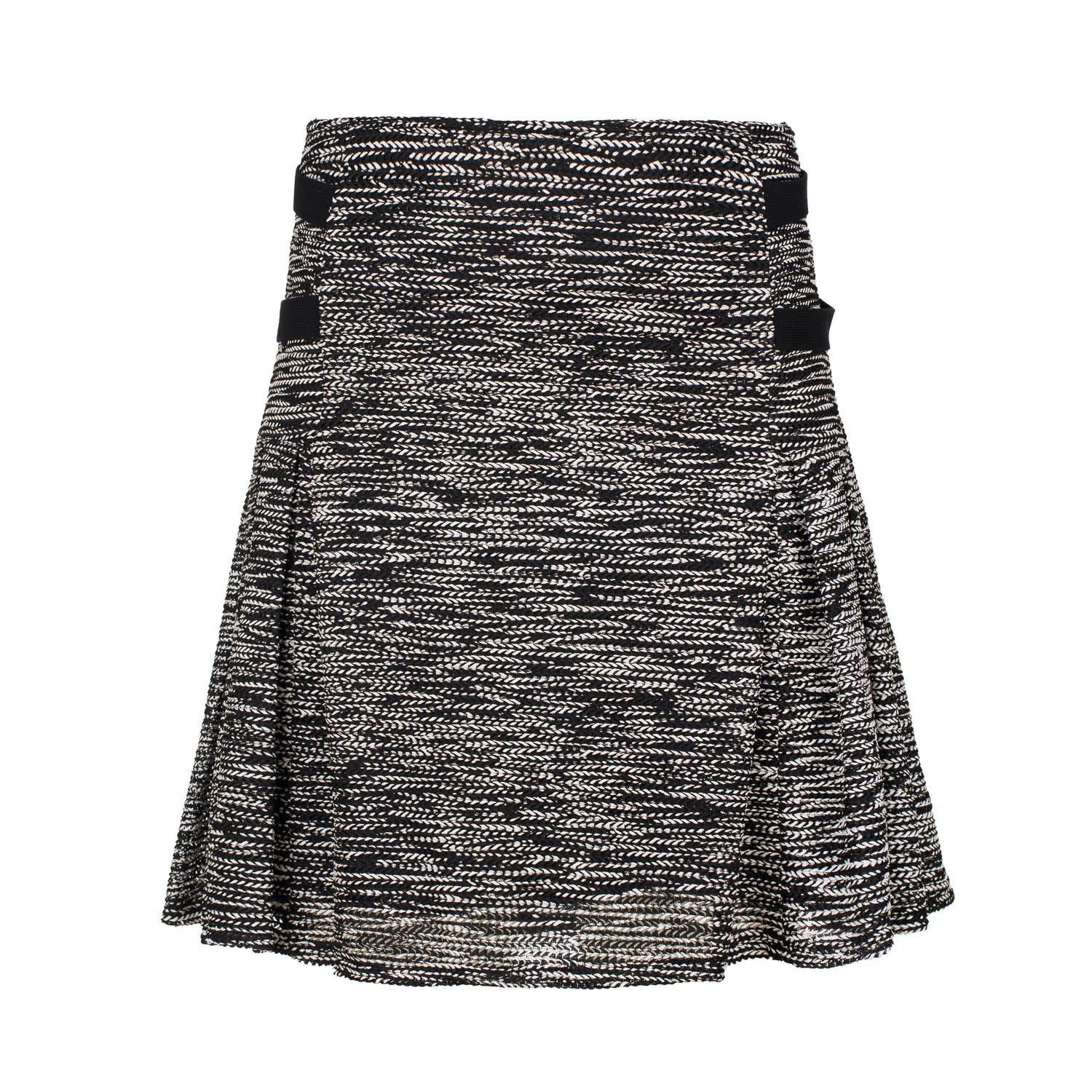 Women’s Black & White Knit Skater Style Skirt Small Conquista