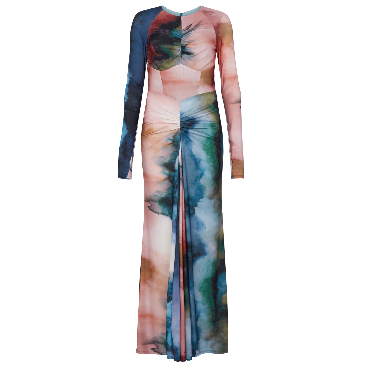 Plus Size Melania Tie Dye Maxi Dress -Aqua