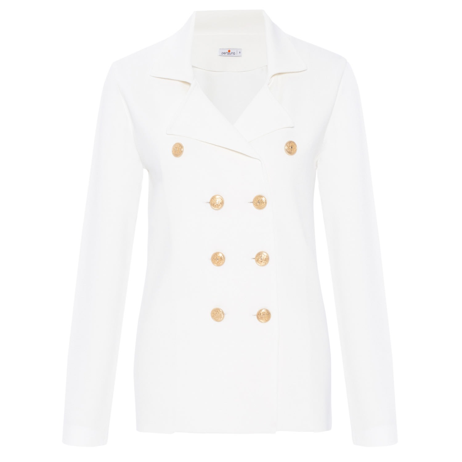 Peraluna Women's White Katherine Standard Cut Knit Blazer In Ecru In White