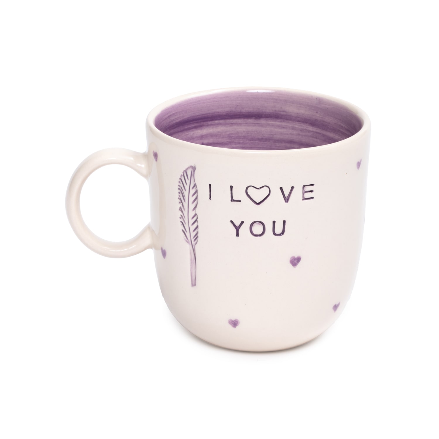 Feeling Good Inside Red I Love You- Valentines Lila Mood Mug - L'amour Paris