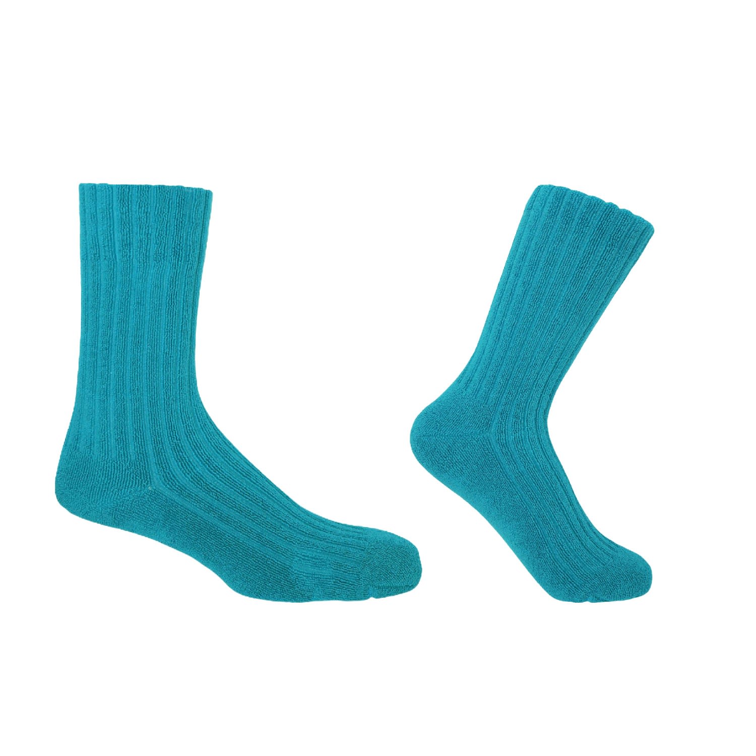 Men’s Blue His And Hers Ribbed Bed Socks - Aqua One Size Peper Harow - Made in England