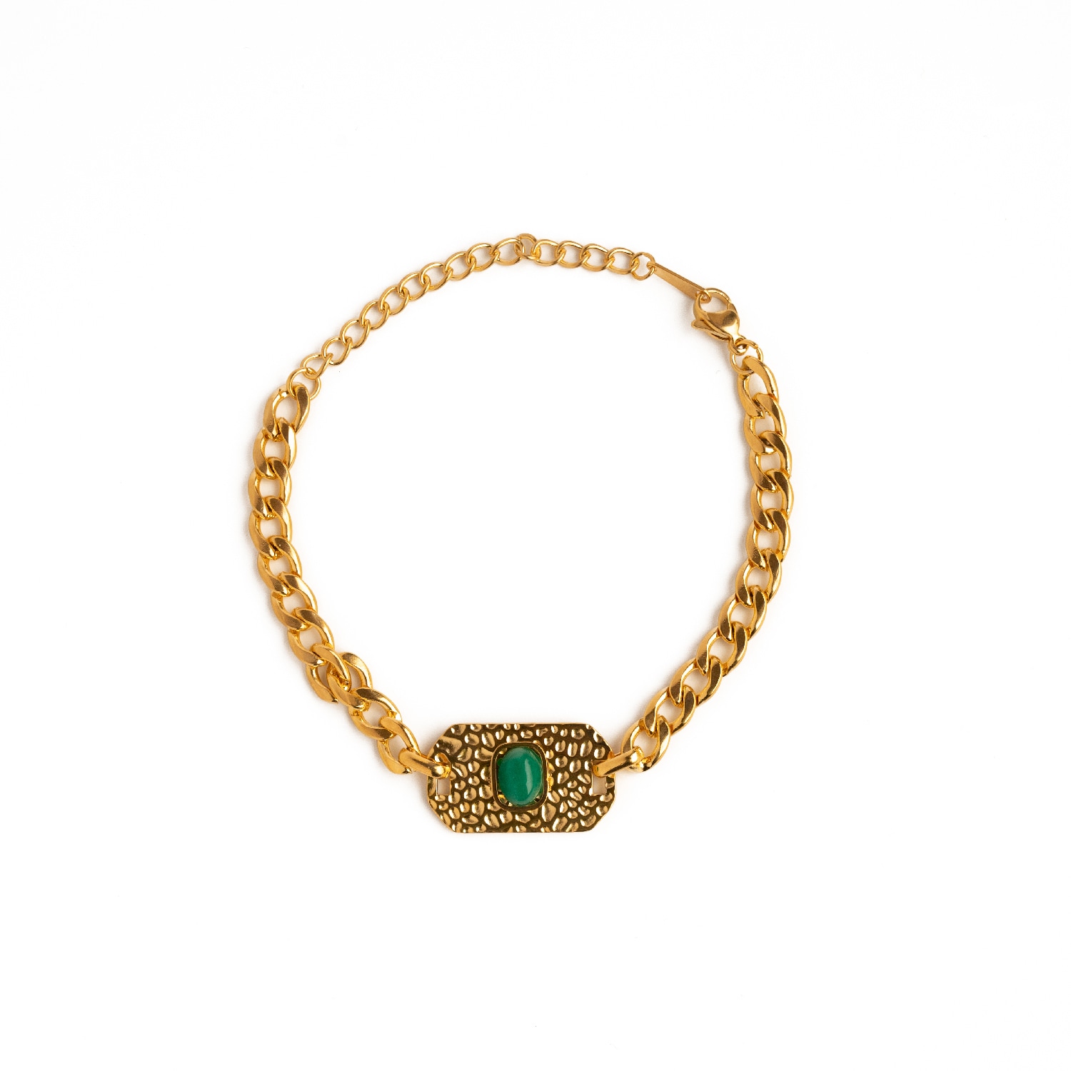 Superdivajewellery Women's Gold / Green Gold Links Bracelet In Multi