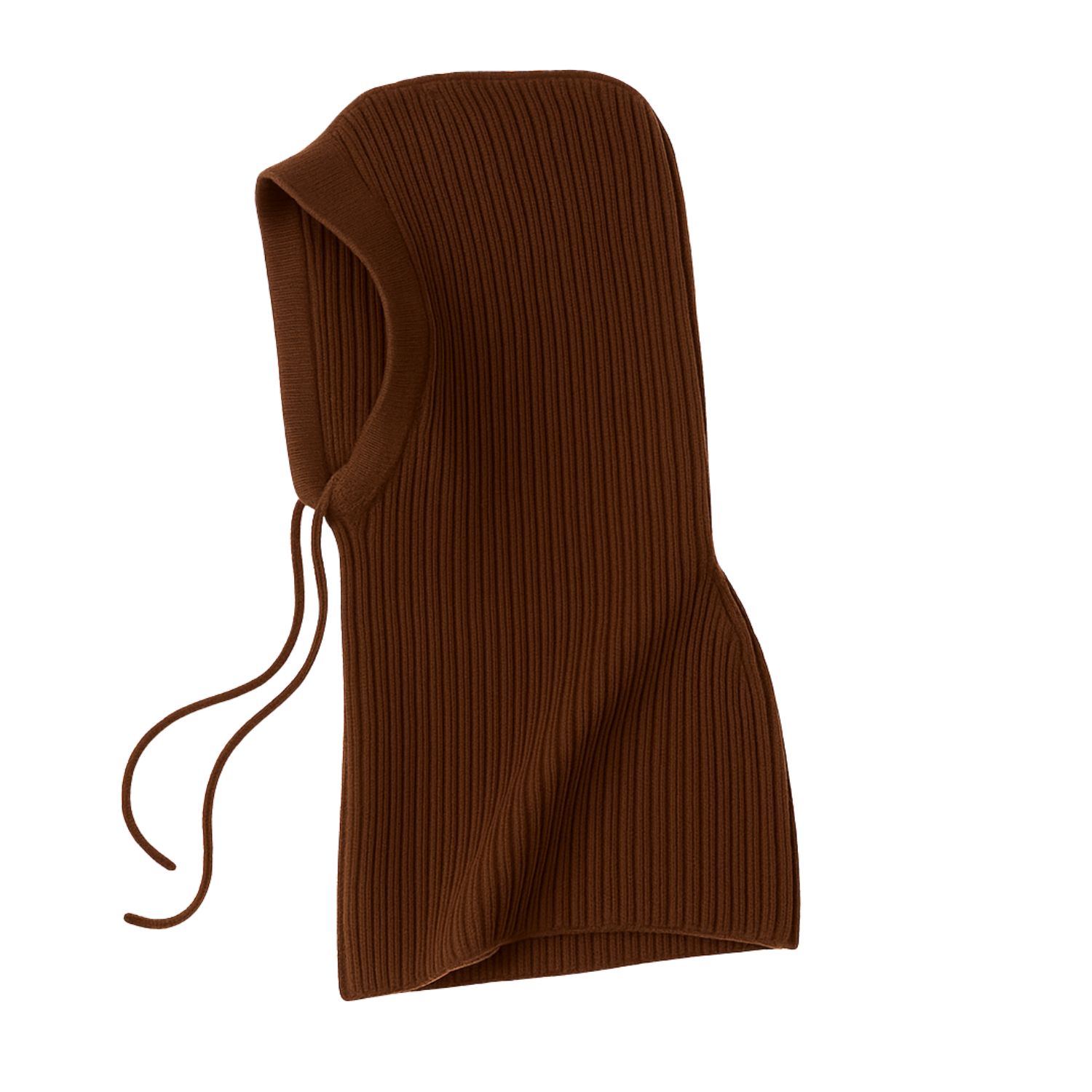 My Little Nature Women's Brown Merino Wool Blend Balaclava - Chocolate Colour Unisex Hoodie In Brown