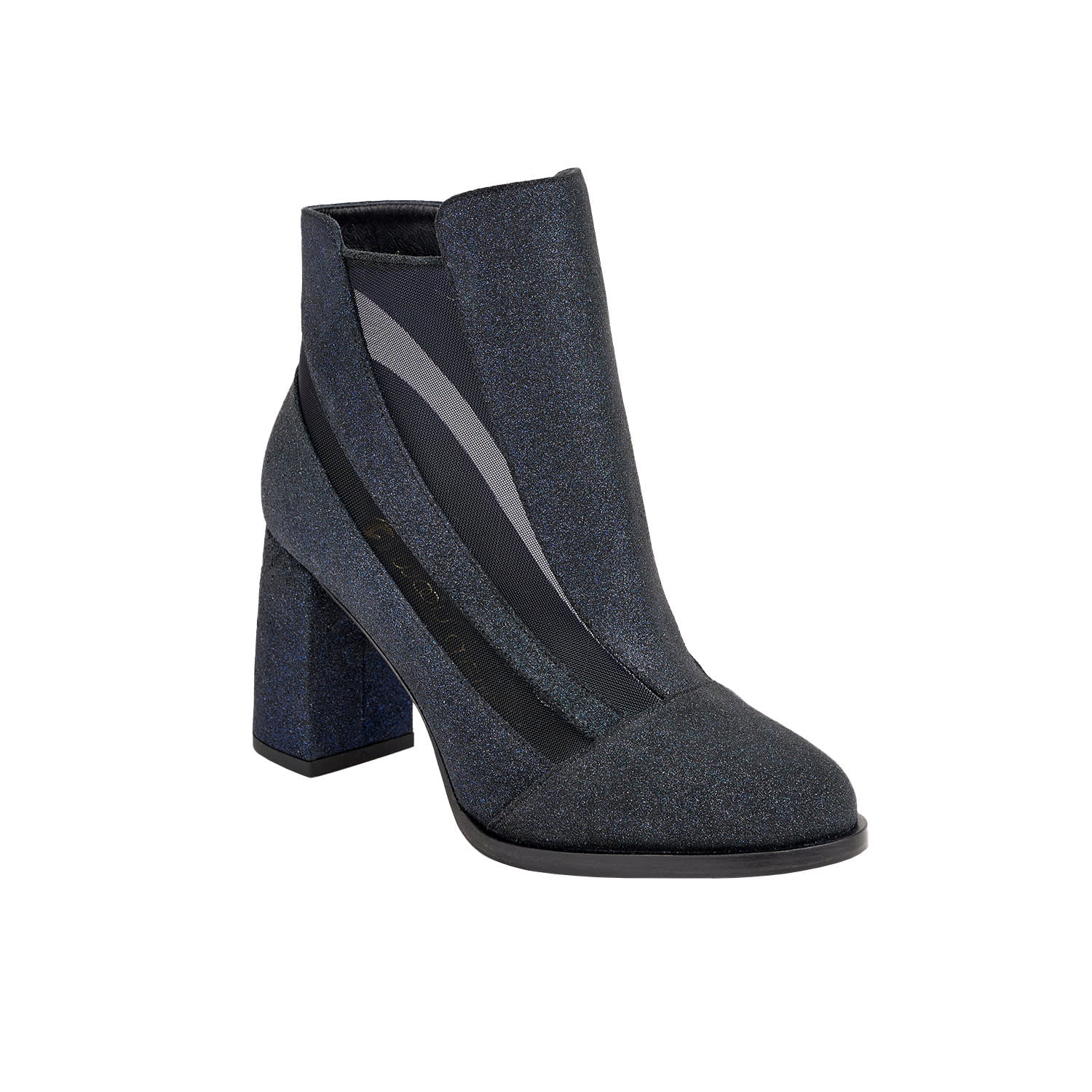Moon D'elle Women's Black Raggio Ankle Boots In Dark Nebulosa In Black