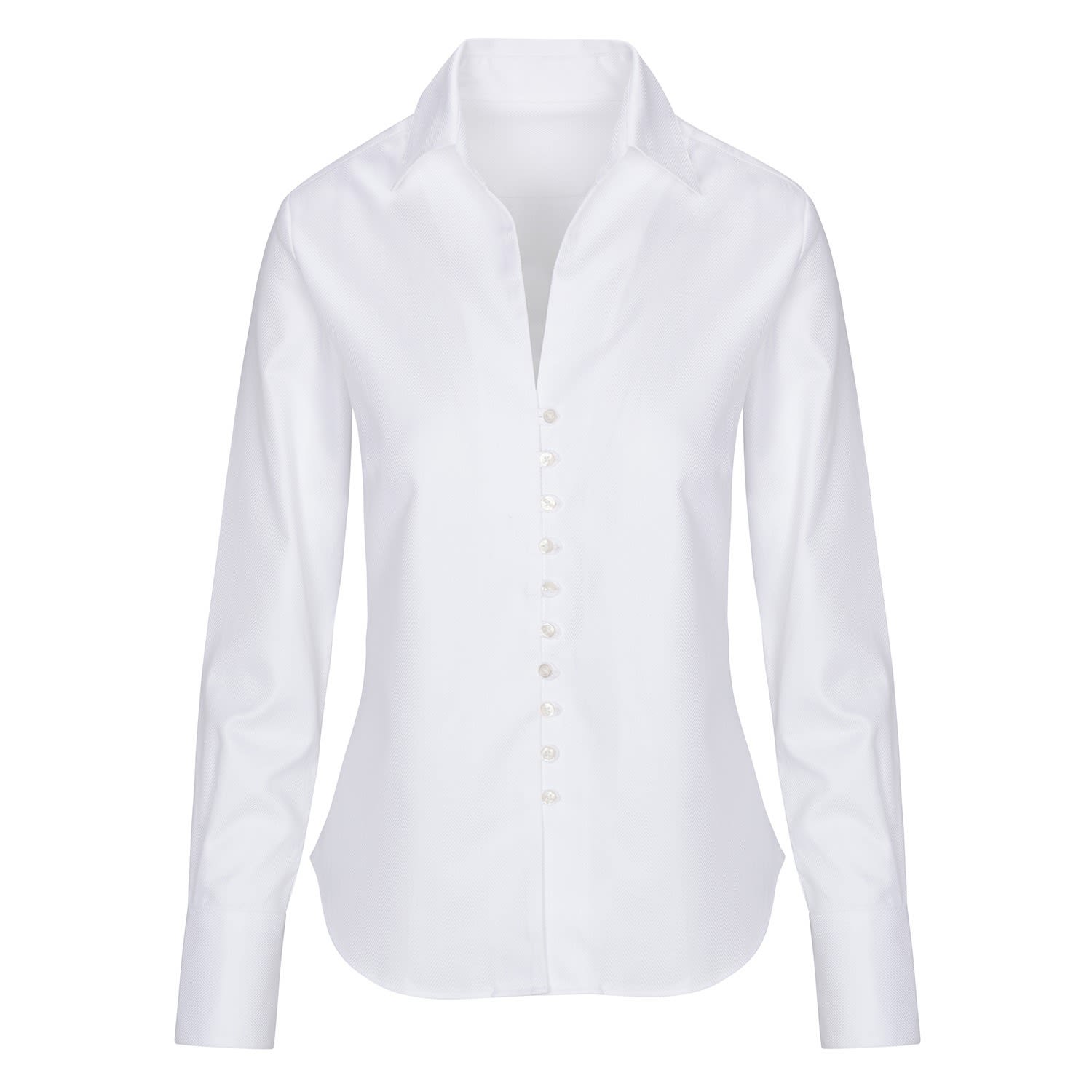 Women’s Desire Shirt - White Herringbone Extra Small Farinaz