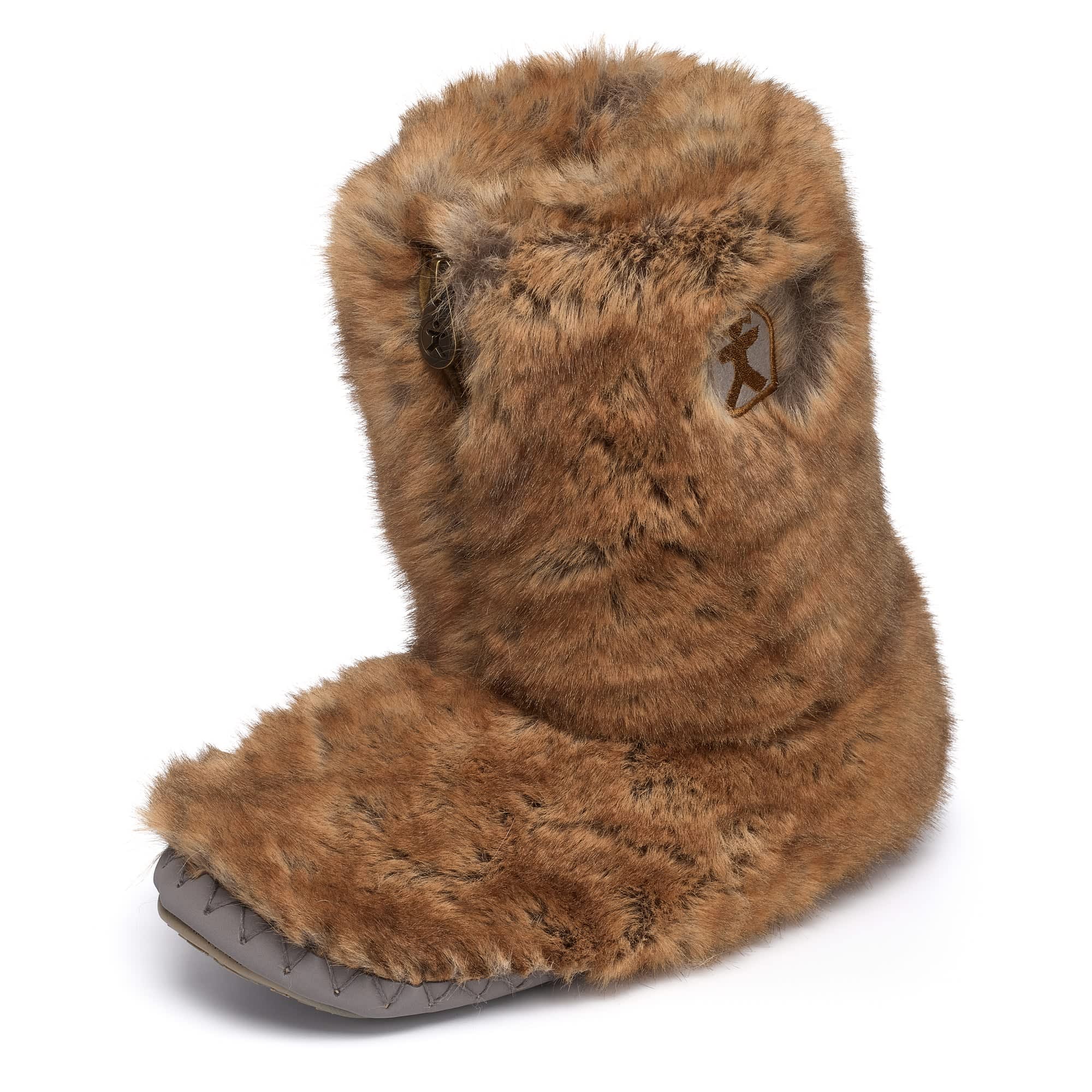 Cole Short Luxury Faux Fur Slipper Boot Weasel Bedroom
