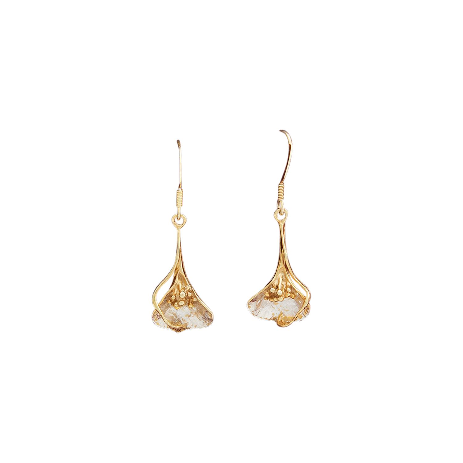 Simon Kemp Jewellers Women's Arum Lily Earrings Eighteen Carat Gold On Silver