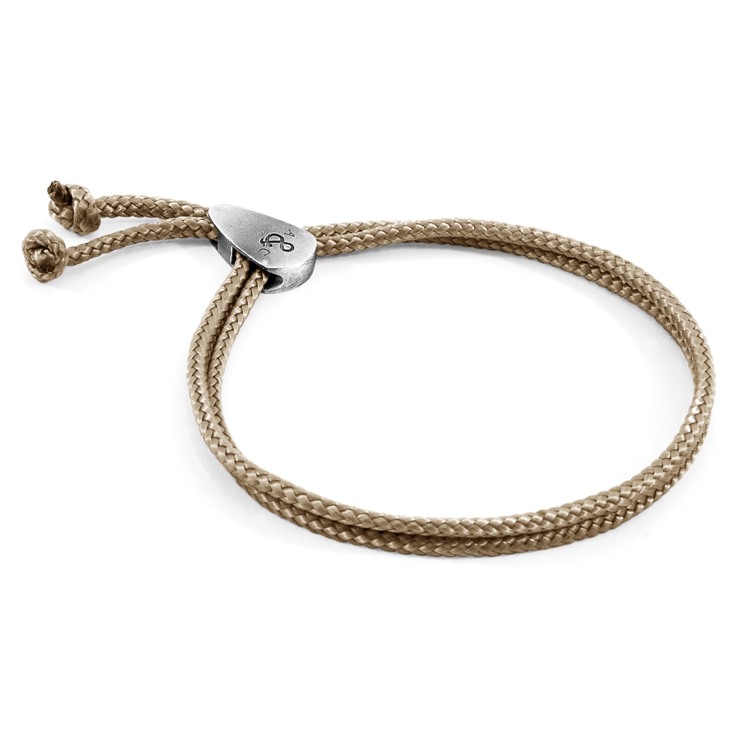 Men’s Sand Brown Pembroke Silver & Rope Bracelet Anchor & Crew