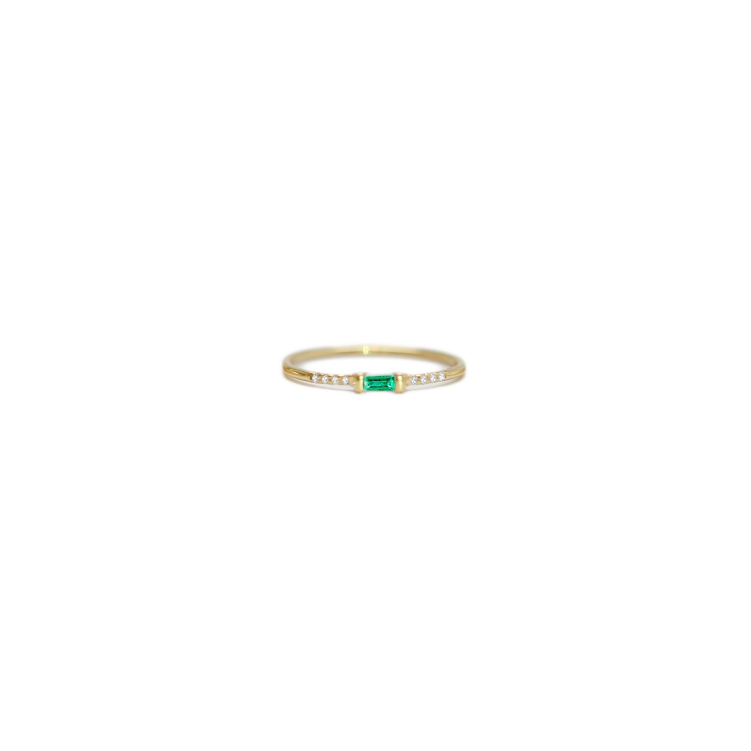 Women’s Green Baguette And Pave Diamond Ring Emerald Rinoor