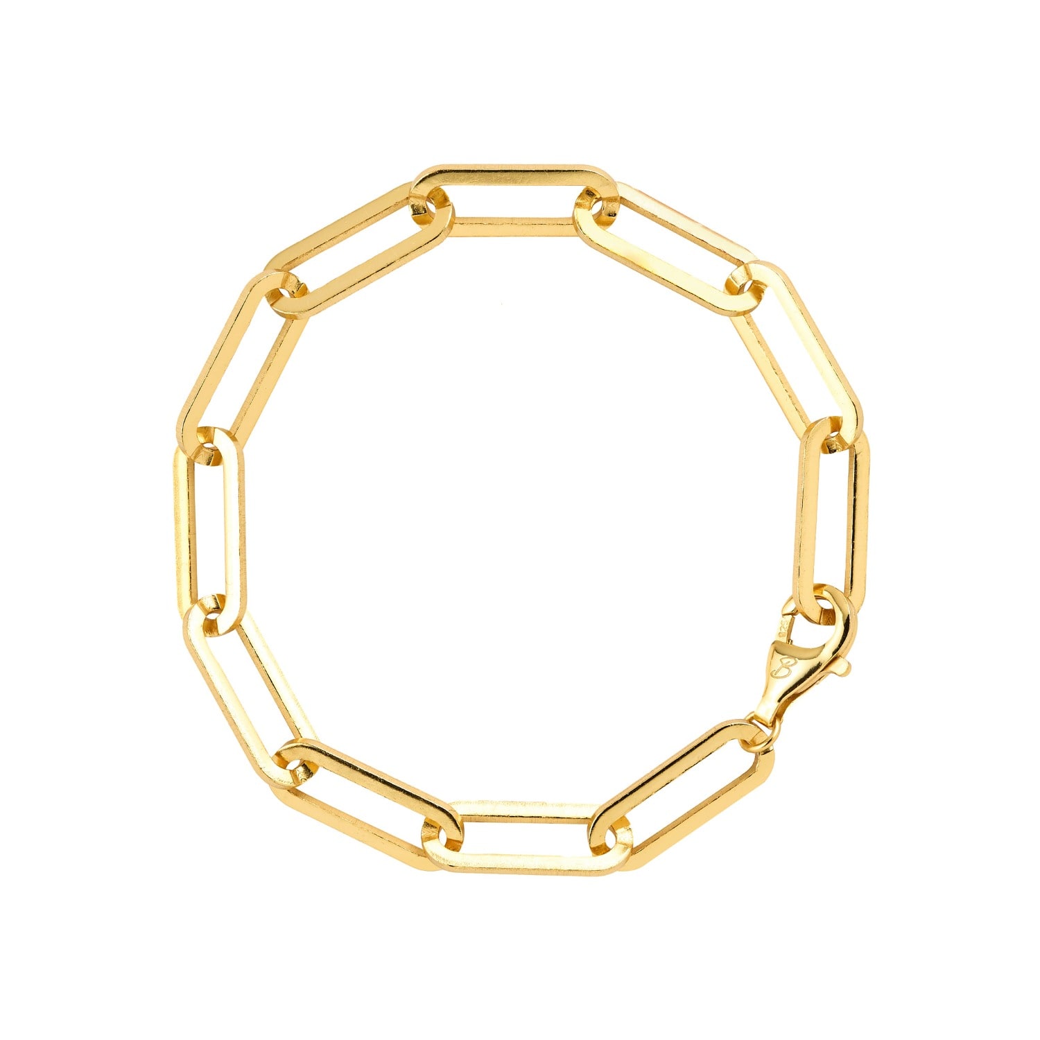 Ballinger Women's Square Gold Chain Link Chunky Paperclip Statement Bracelet