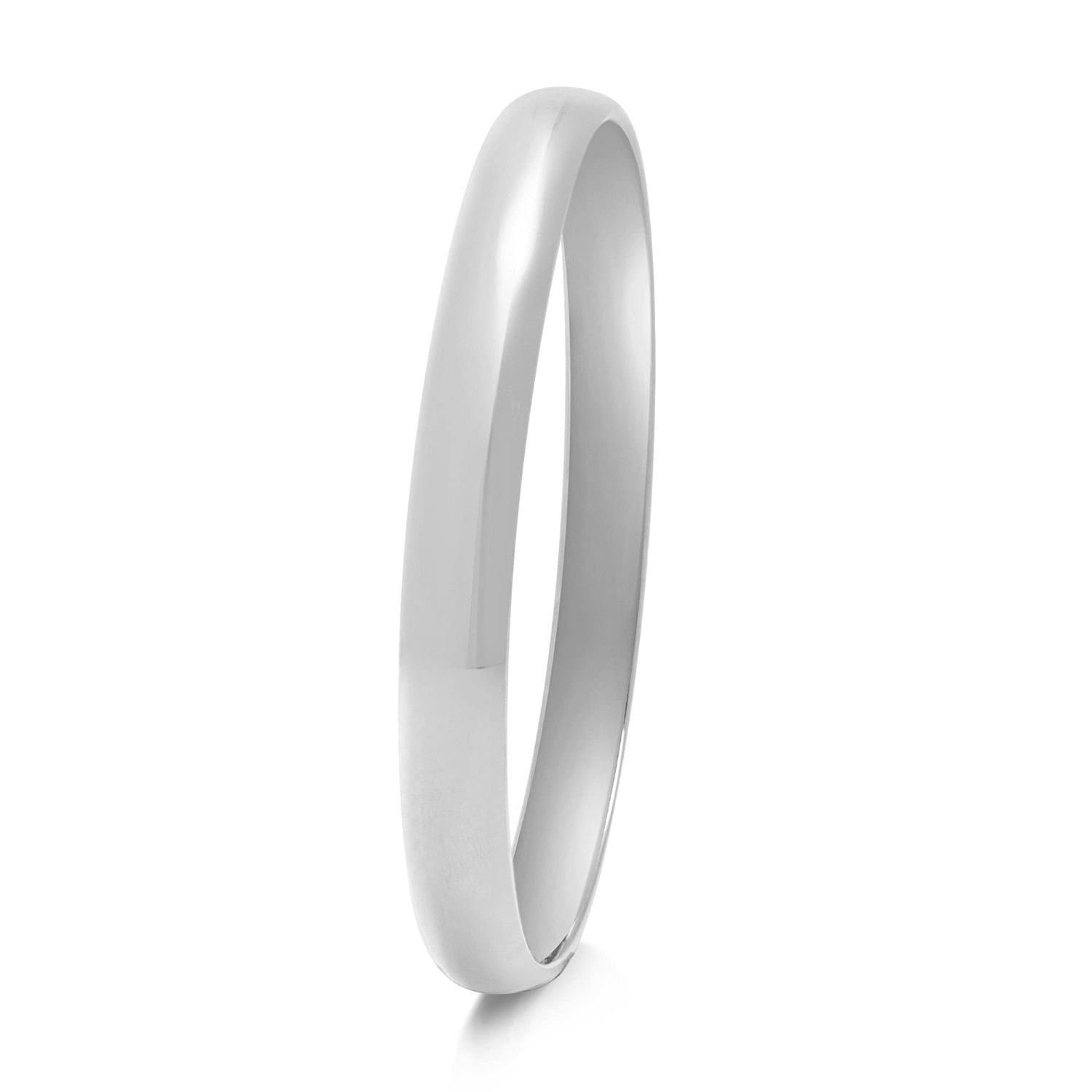Nialaya Women's Classic Round Bangle In Silver In Metallic