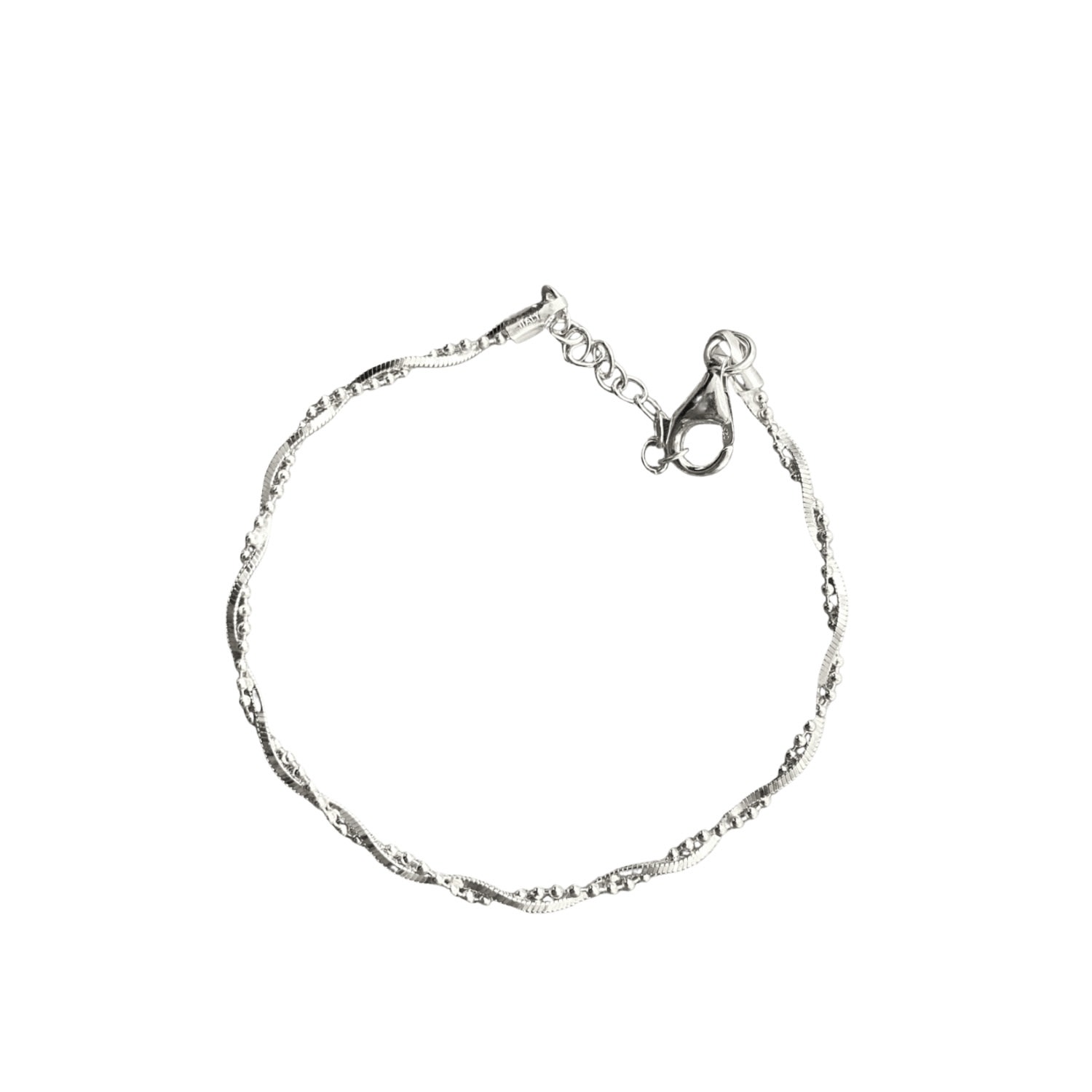Spero London Women's Bead Chain Twisted Sterling Silver Bracelet - Silver In Silver