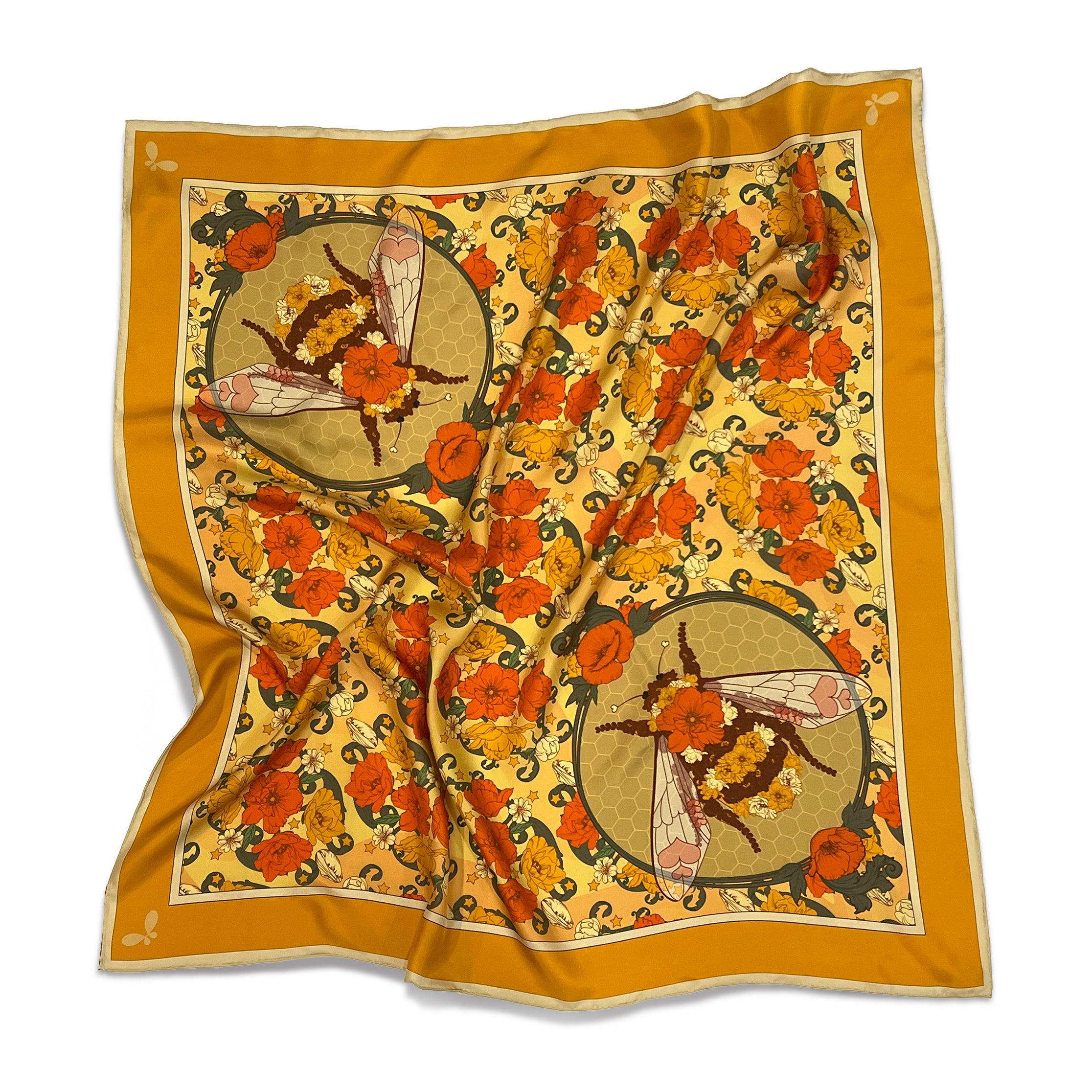 Henelle Large Silk Scarf In Neutral