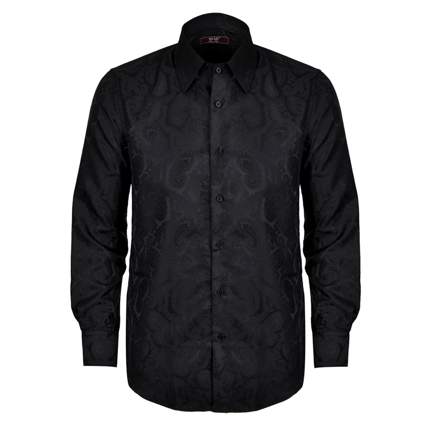 David Wej Men's Kensington Paisley Jacquard Shirt – Black In Black