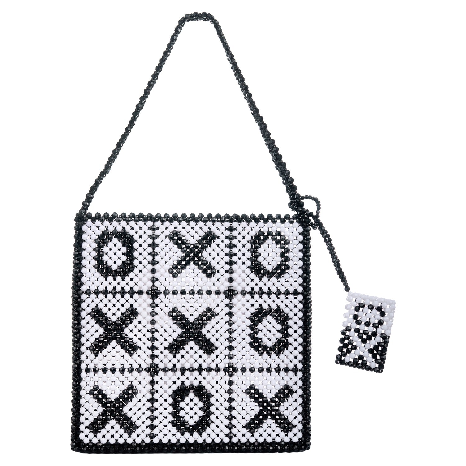 Tillie Beads Women's Black / White Tic-tac-toe Bead Tote In Multi