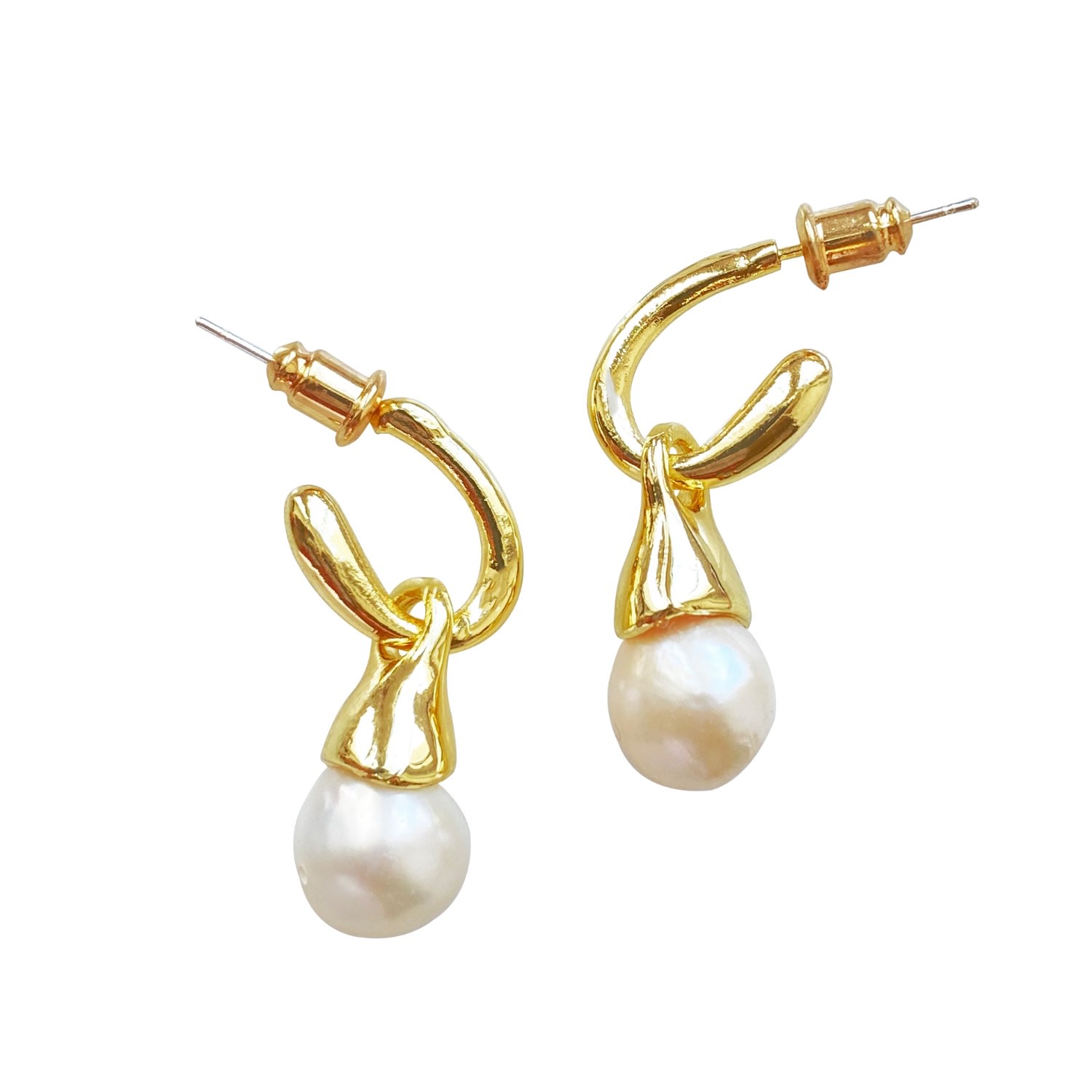 Women’s Gold / White Earrings Isabel Smilla Brav