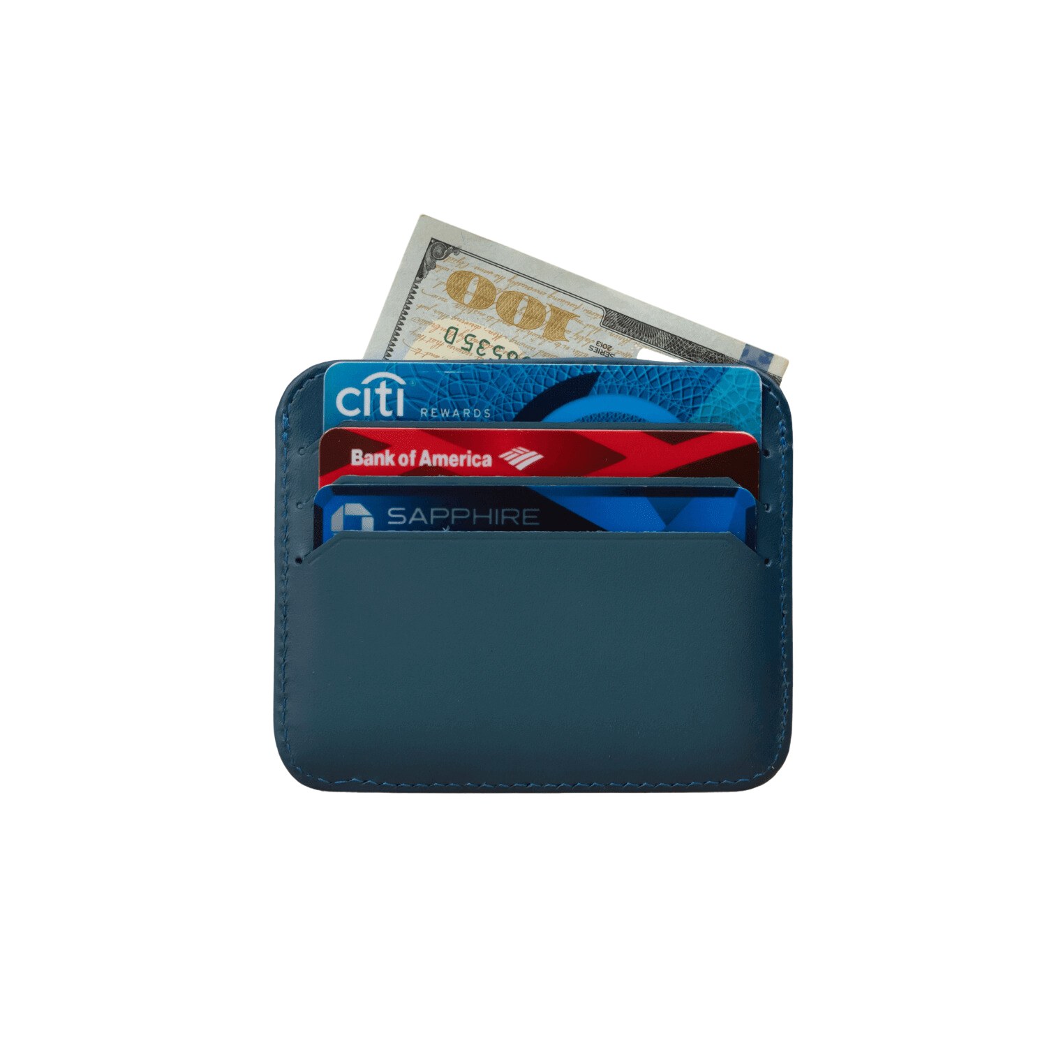 Leathere Women's Fine Leather Card Holder - Blue - Bellevue