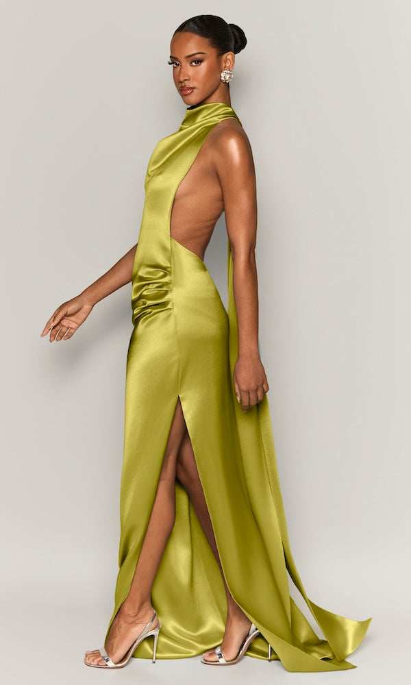 ophelia green dress Empire-Waist Tight Long Prom Dress: Atria 7042H Atlantic Blue / XSmall