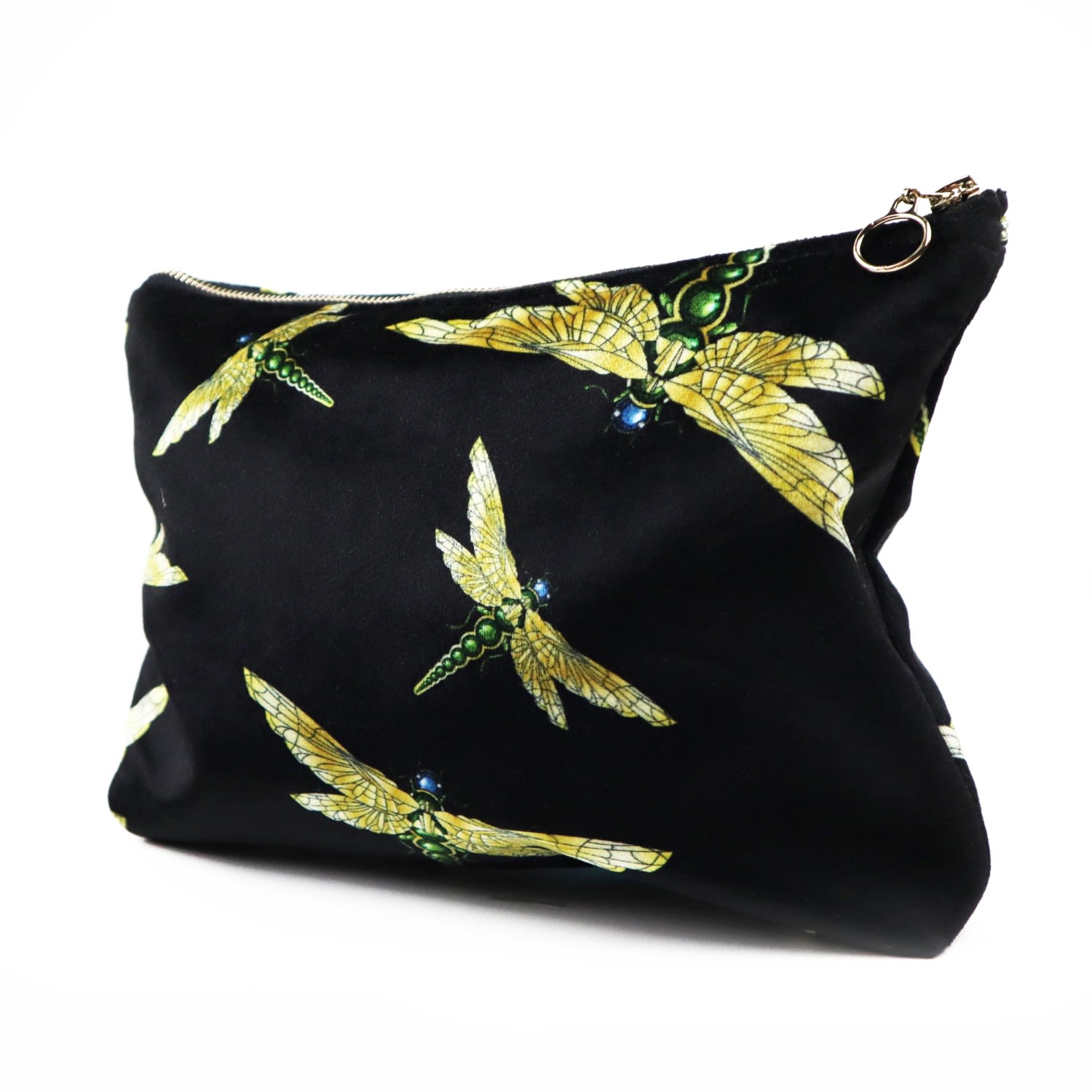 Dragonfly Swarm Black Velvet Everyday Pouch The Curious Department