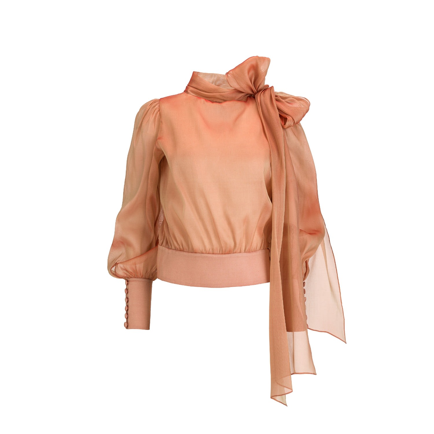 Lita Couture Women's Yellow / Orange Flawless  Bow Blouse In Orange In Yellow/orange
