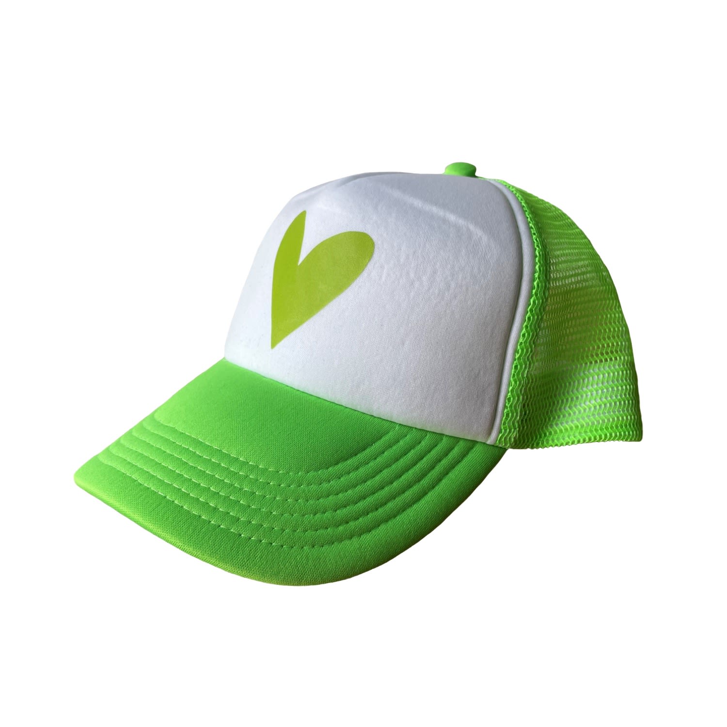 Women’s Trucker Cap Light Green Heart Catchii