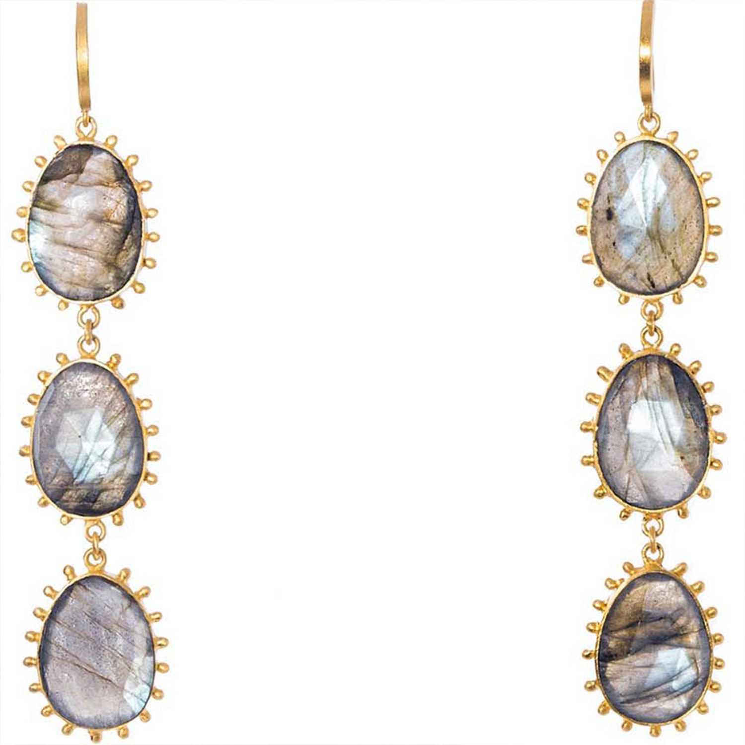 Women’s Gold Fayum Earrings - Labradorite Boheme Sg