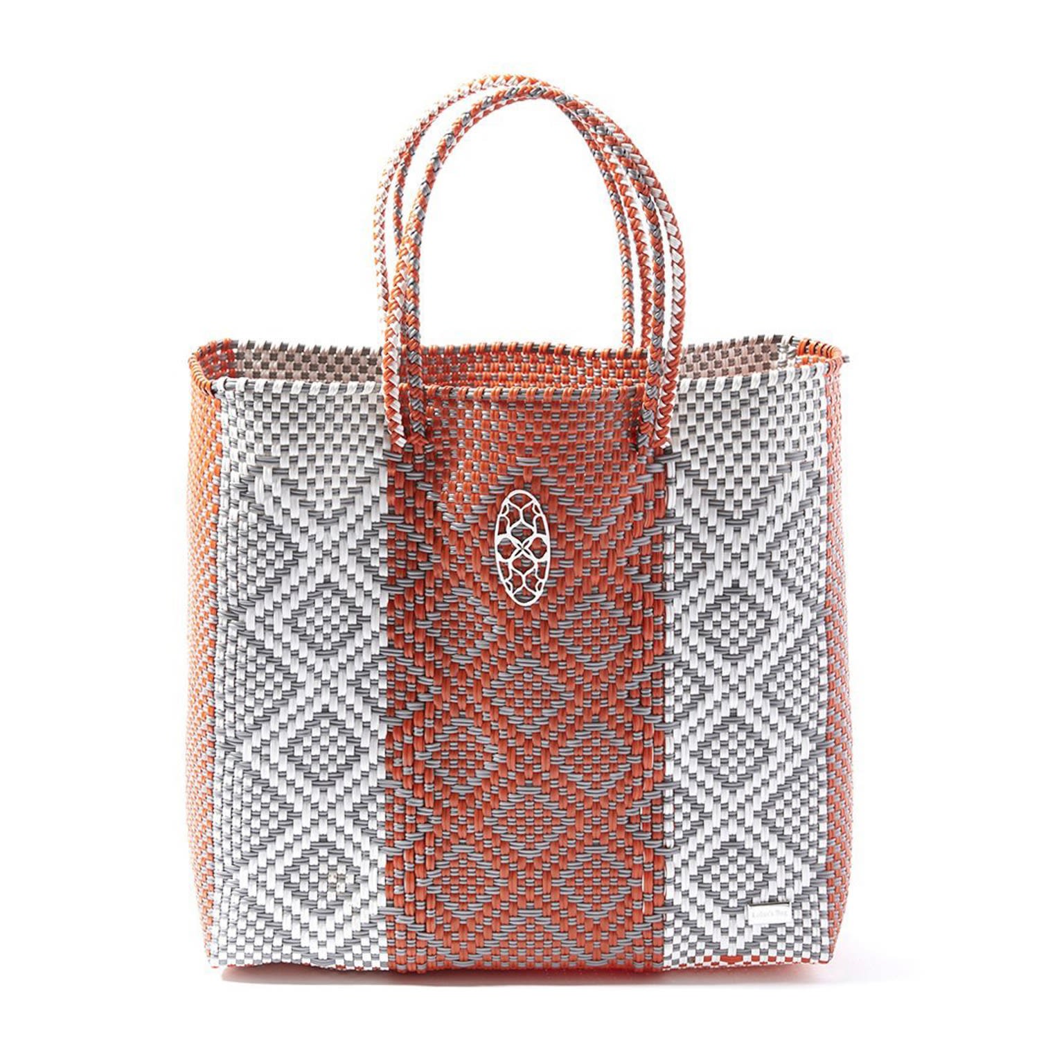 Women’s Medium Orange Stripe Tote Bag Lolas Bag