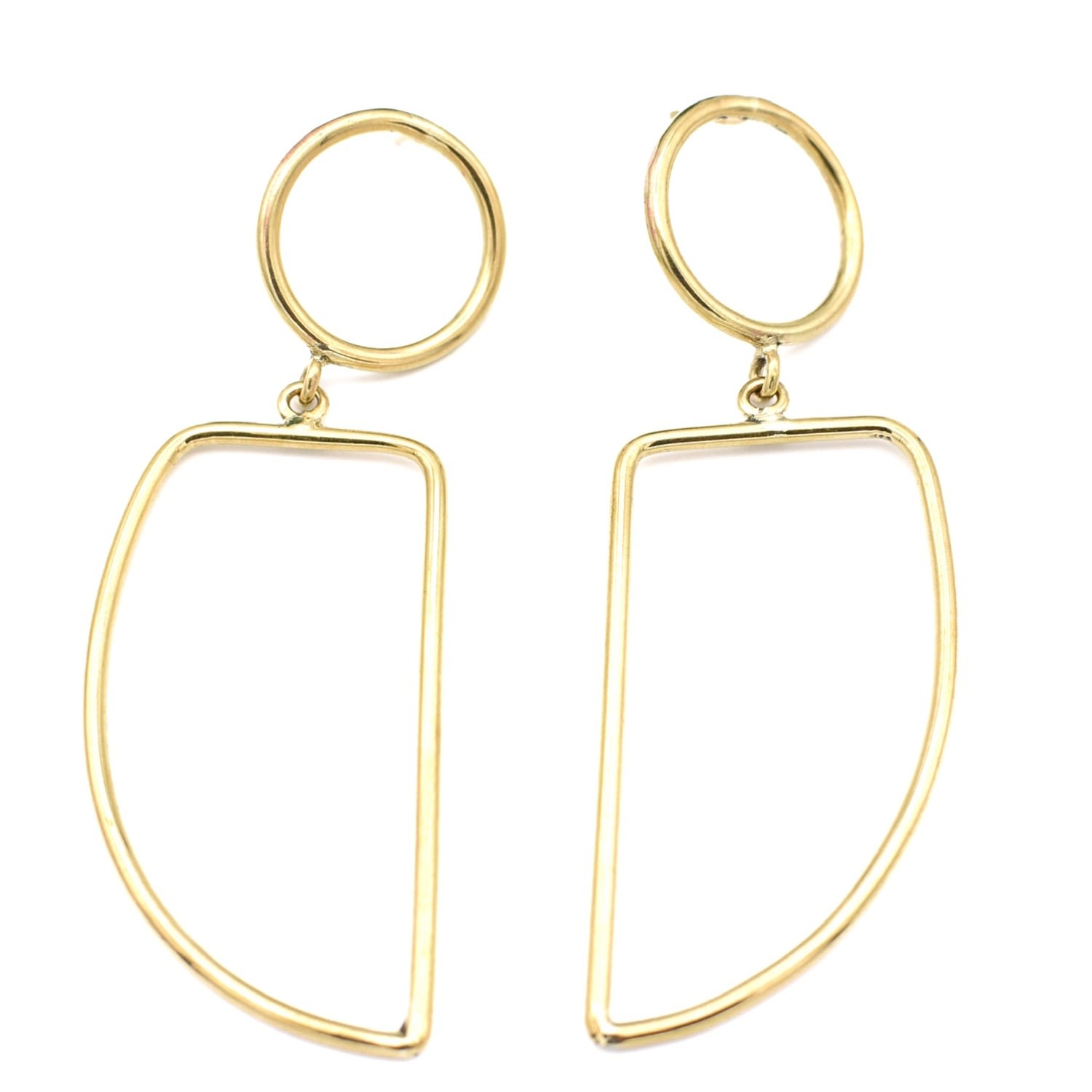 Women’s Gold Geometric Circle Earrings Lala Salama