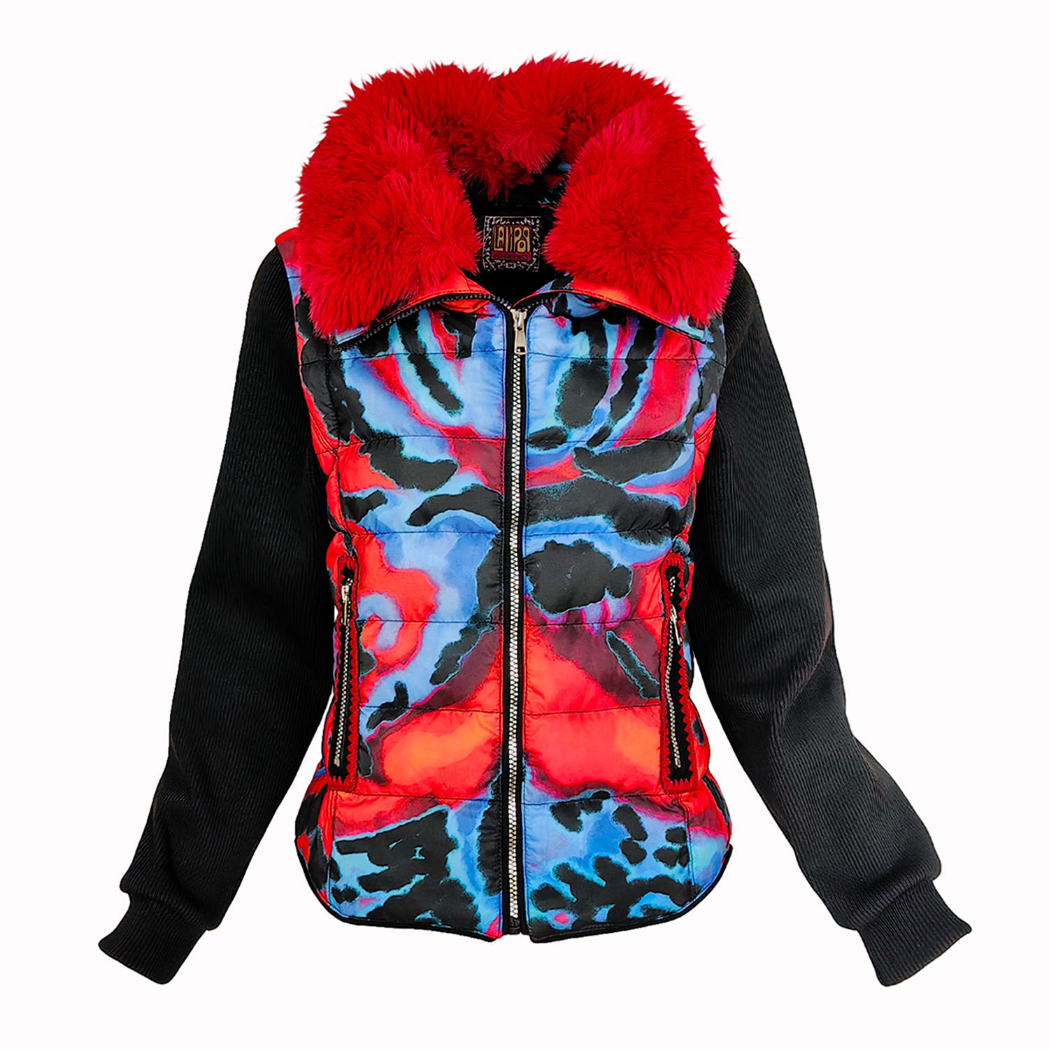 Women's Black Detachable Sleeve Puffer Jacket | Medium | Lalipop Design