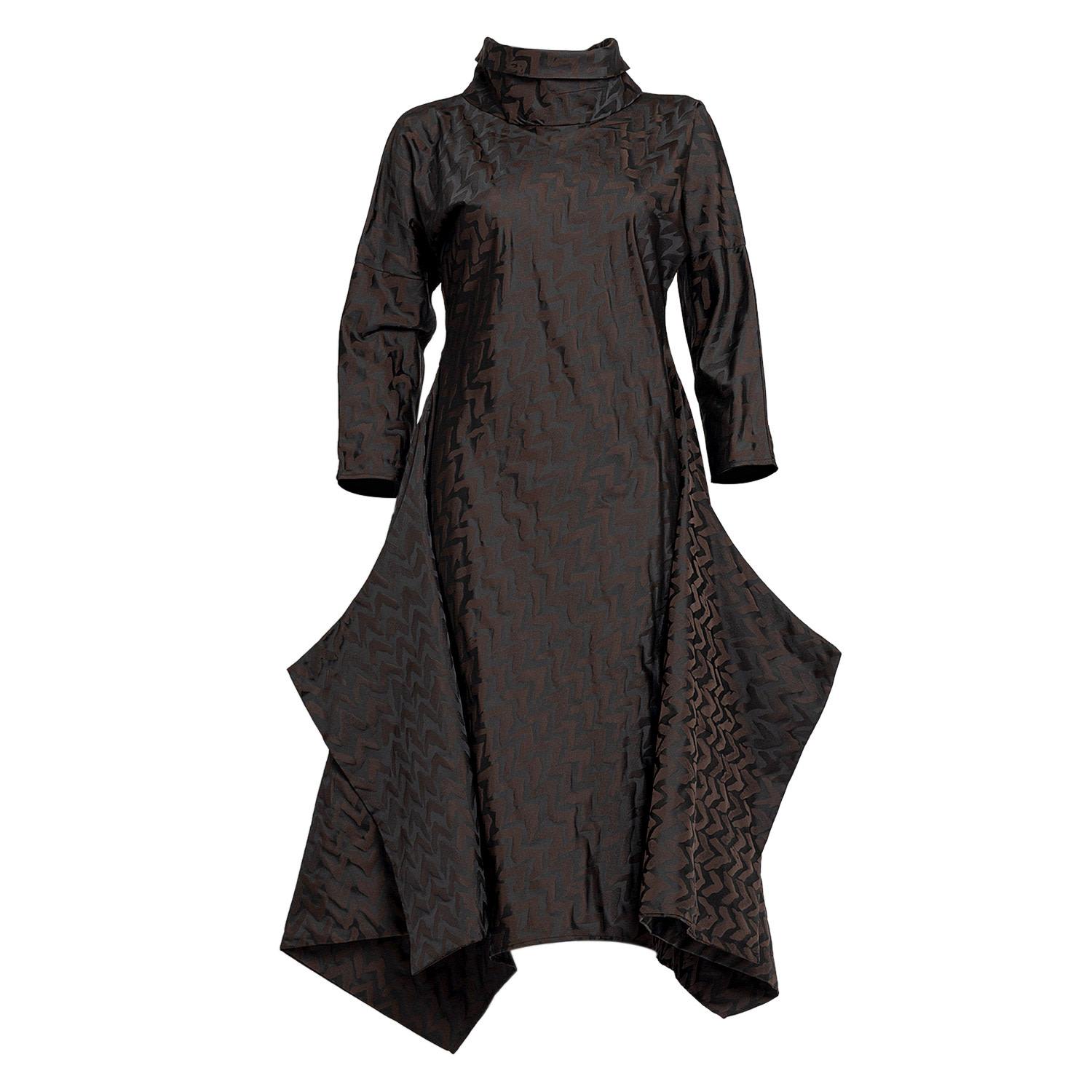Bianca Popp Women's Brown / Black Many Angles Dress In Brown Taffeta With Black Print In Brown/black