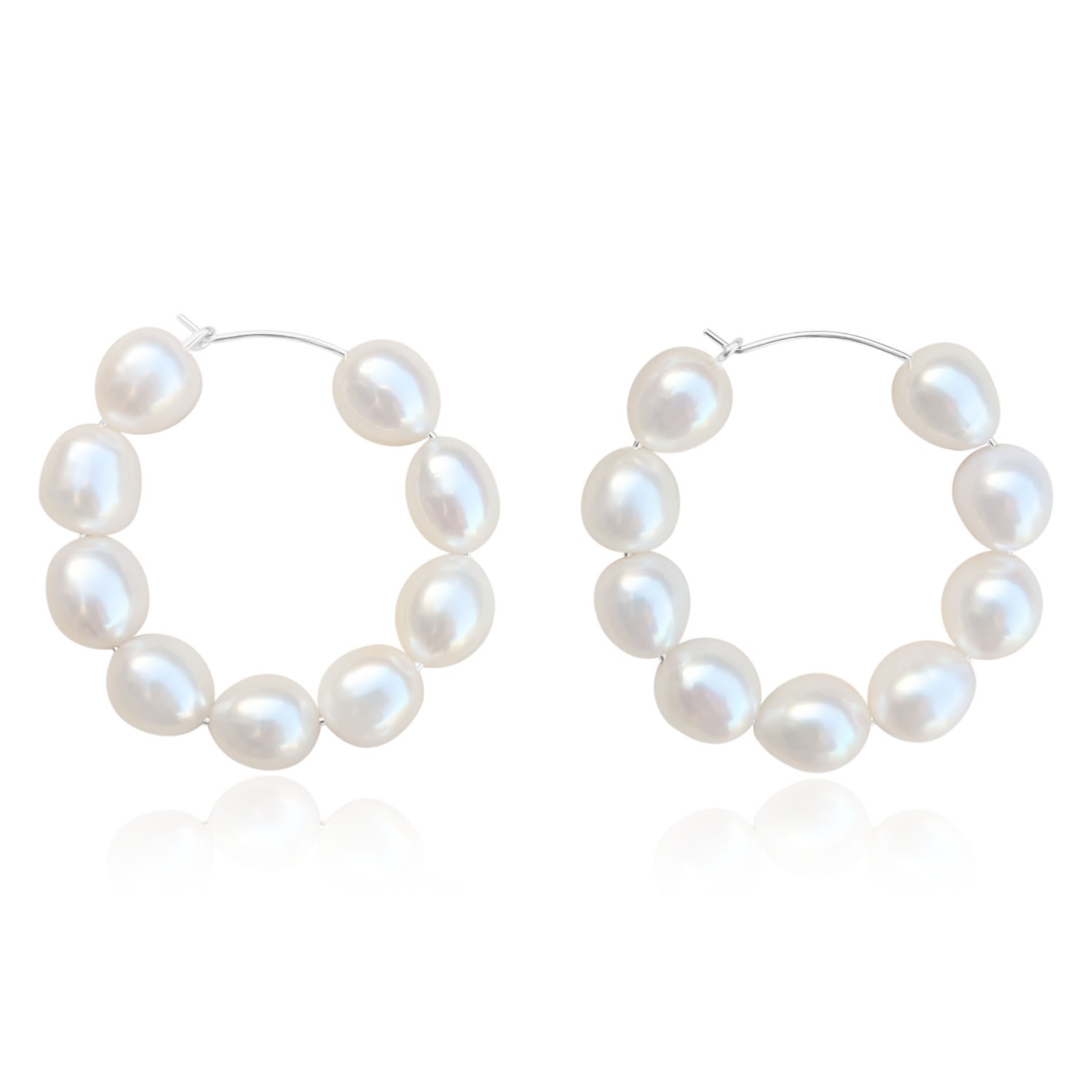 Women’s Kiara Large Pearl Hoop Sterling Silver Earrings Kiri & Belle