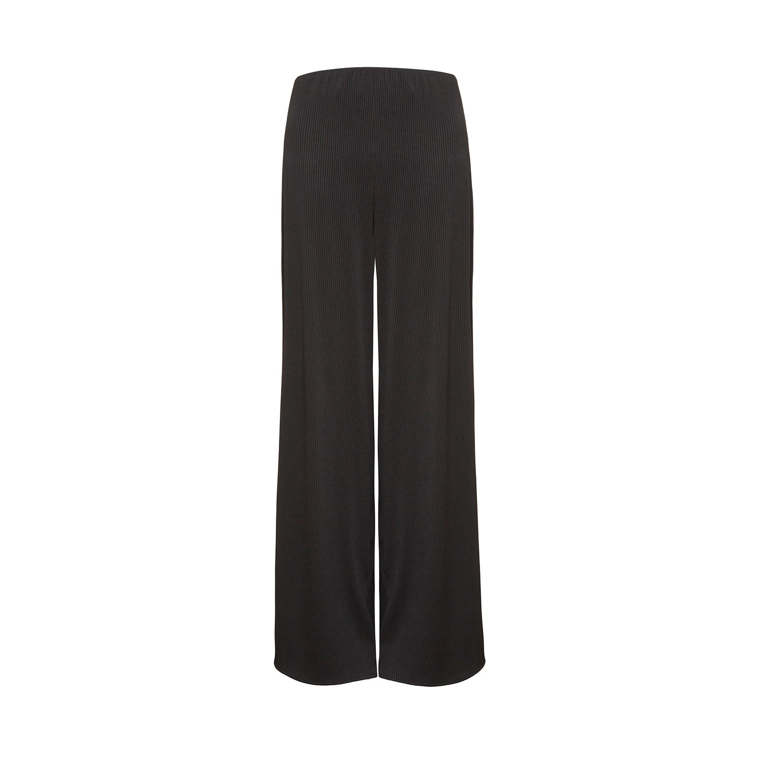Audrey Vallens Women's Black Palazzo Rib Pants In Black