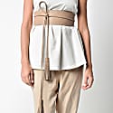 PLIK WOMEN'S LEATHER TASSEL WAIST BELT- NUDE