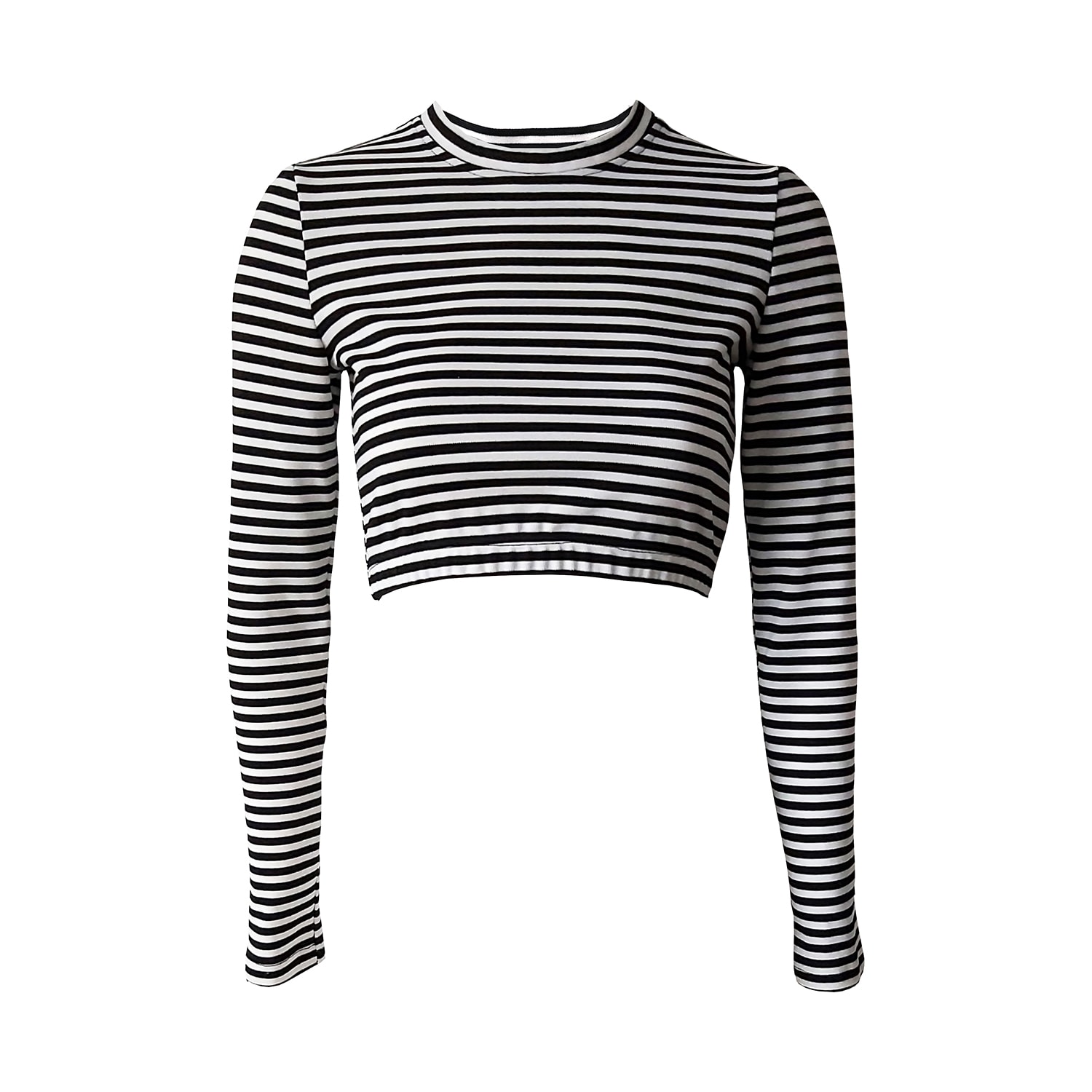 Women’s Black / White Simone Striped Cropped Top - Black And White Extra Small 2Kstyle