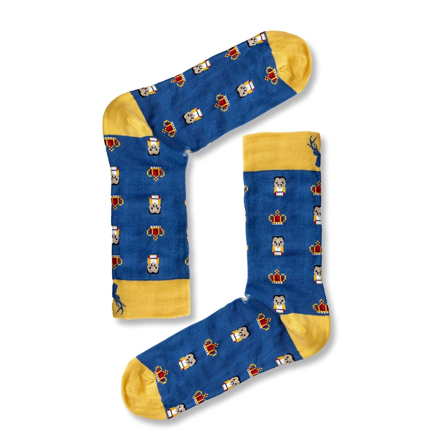 Aloha From Deer Women's Blue / Yellow Royal King Cotton Socks In Multi