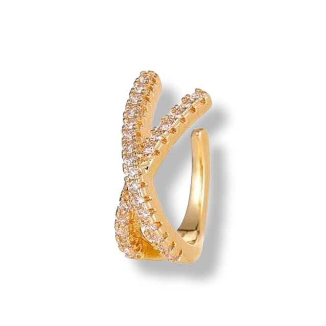 Gold Trip Women's Cross Ear Cuff In Gold In Gold