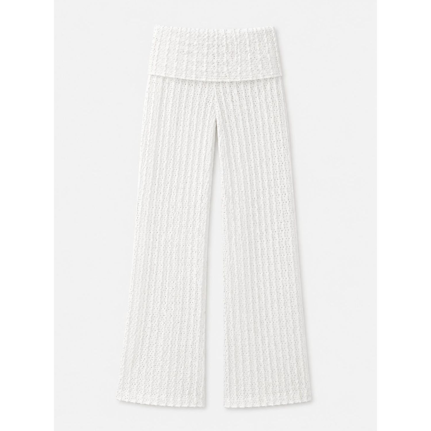Yorstruly Women's White Fold Over Pants - Lace