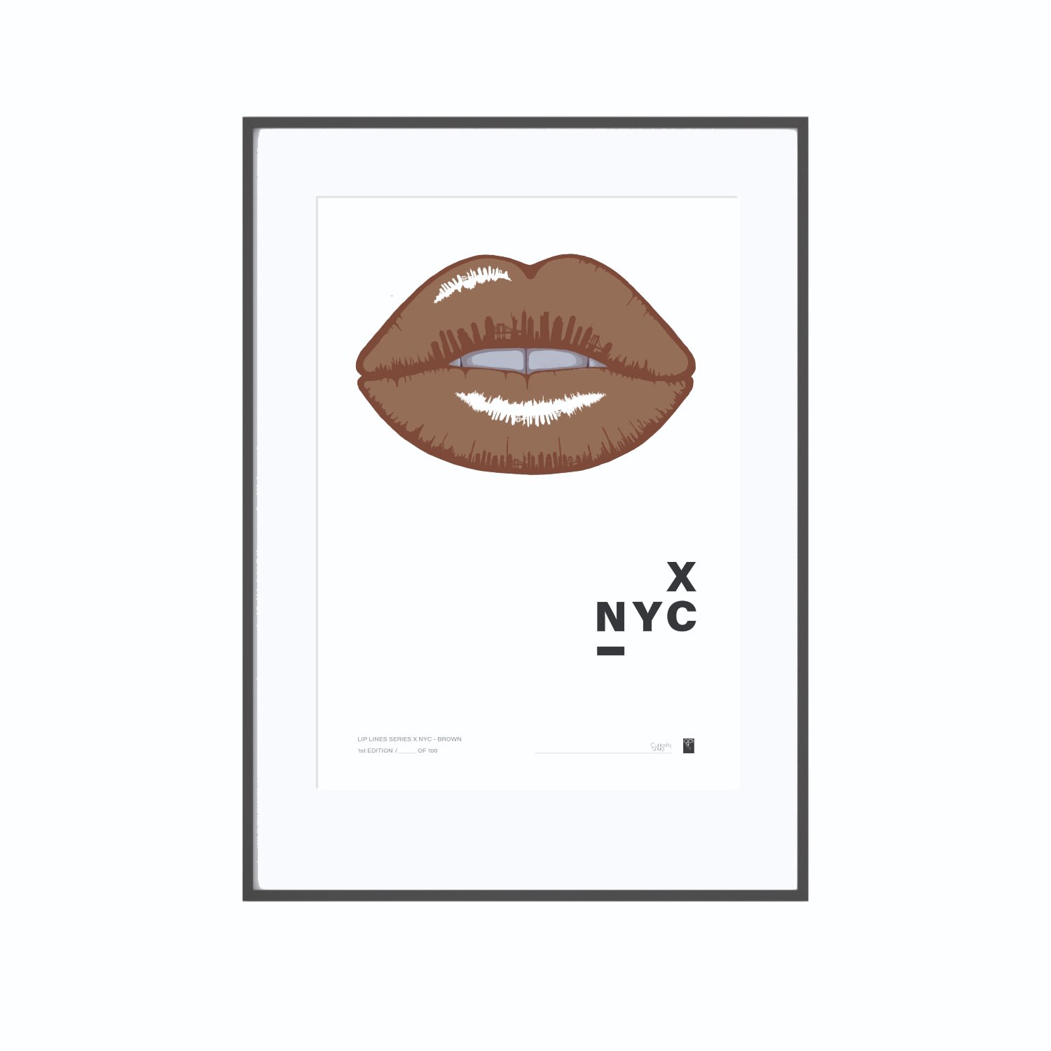 Curiosity Snug Lip Lines Series X Nyc - Brown Print In Multi