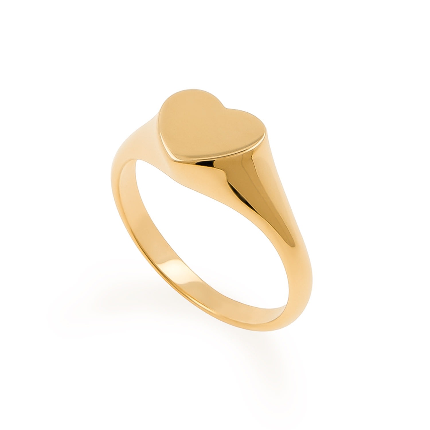 Women’s Gold Heart Signet Ring Ct Cach