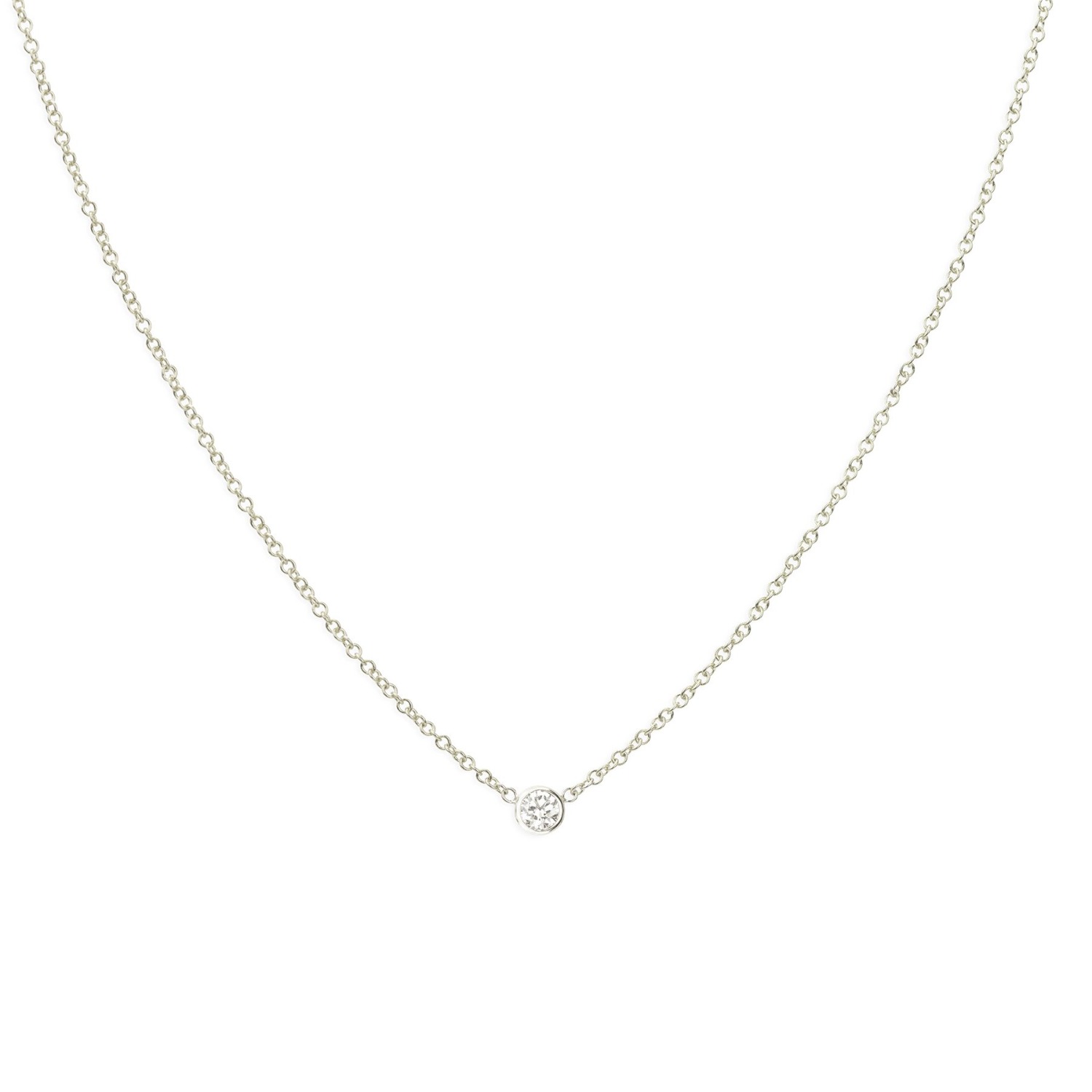 Diamond Layering Necklace - White Gold - 16